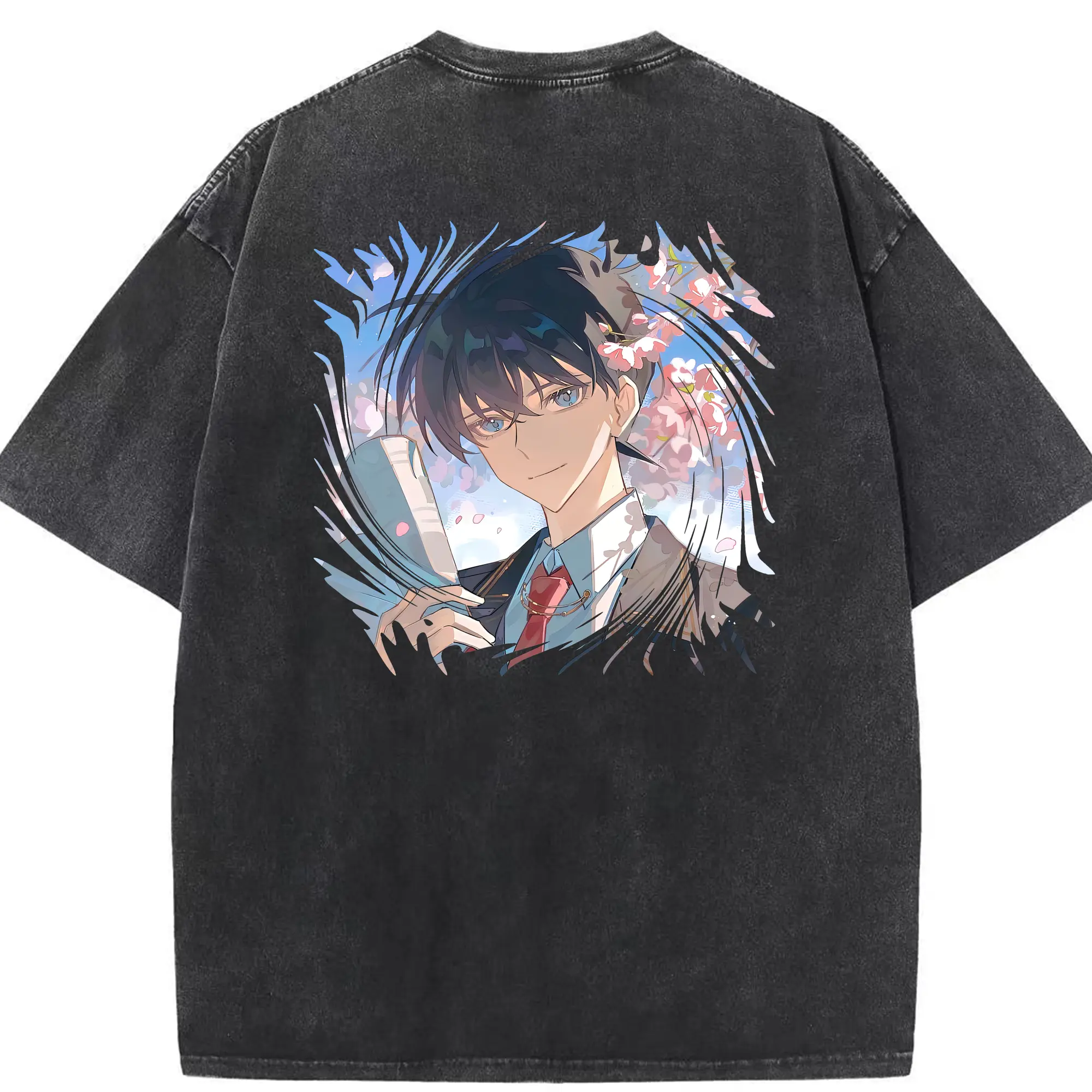 名探偵コナン グッズ 江戸川 コナン - 綿100％ ヴィンテージ風 半袖Tシャツ ・ 背面プリント ・ 柔らか肌触り ・ 通気性 快適 ・ スポーツ カジュアル 外出用