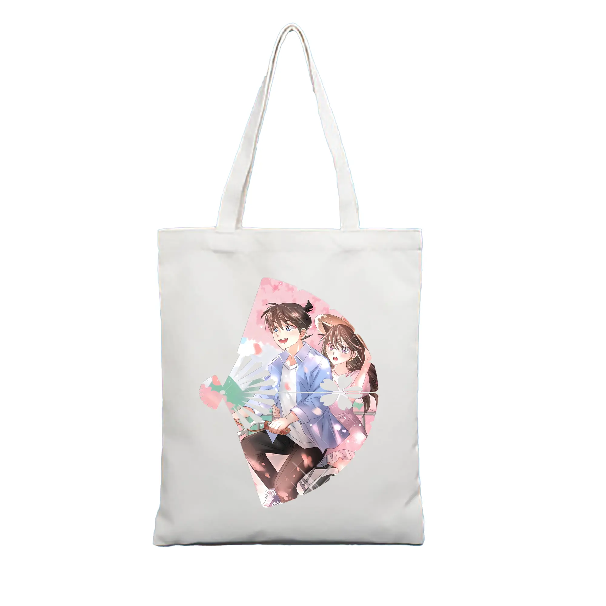 名探偵コナン グッズ 江戸川 コナン - 縦型キャンバス手提げバッグ（トートバッグ） ・ キャンバス素材 ・ ショッピング用 ・ 軽量 丈夫 お手入れ簡単