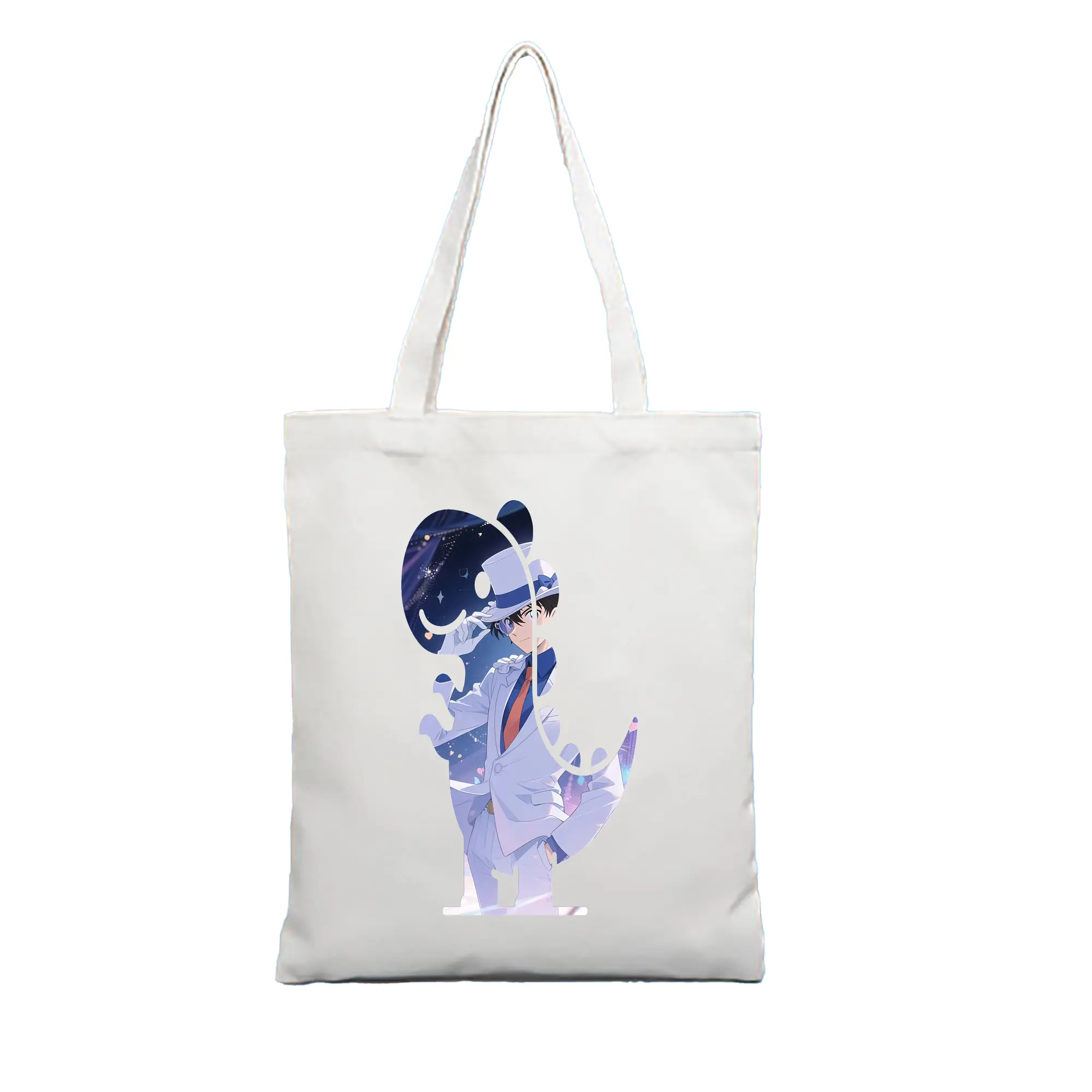 名探偵コナン グッズ 江戸川 コナン - 縦型キャンバス手提げバッグ（トートバッグ） ・ キャンバス素材 ・ ショッピング用 ・ 軽量 丈夫 お手入れ簡単