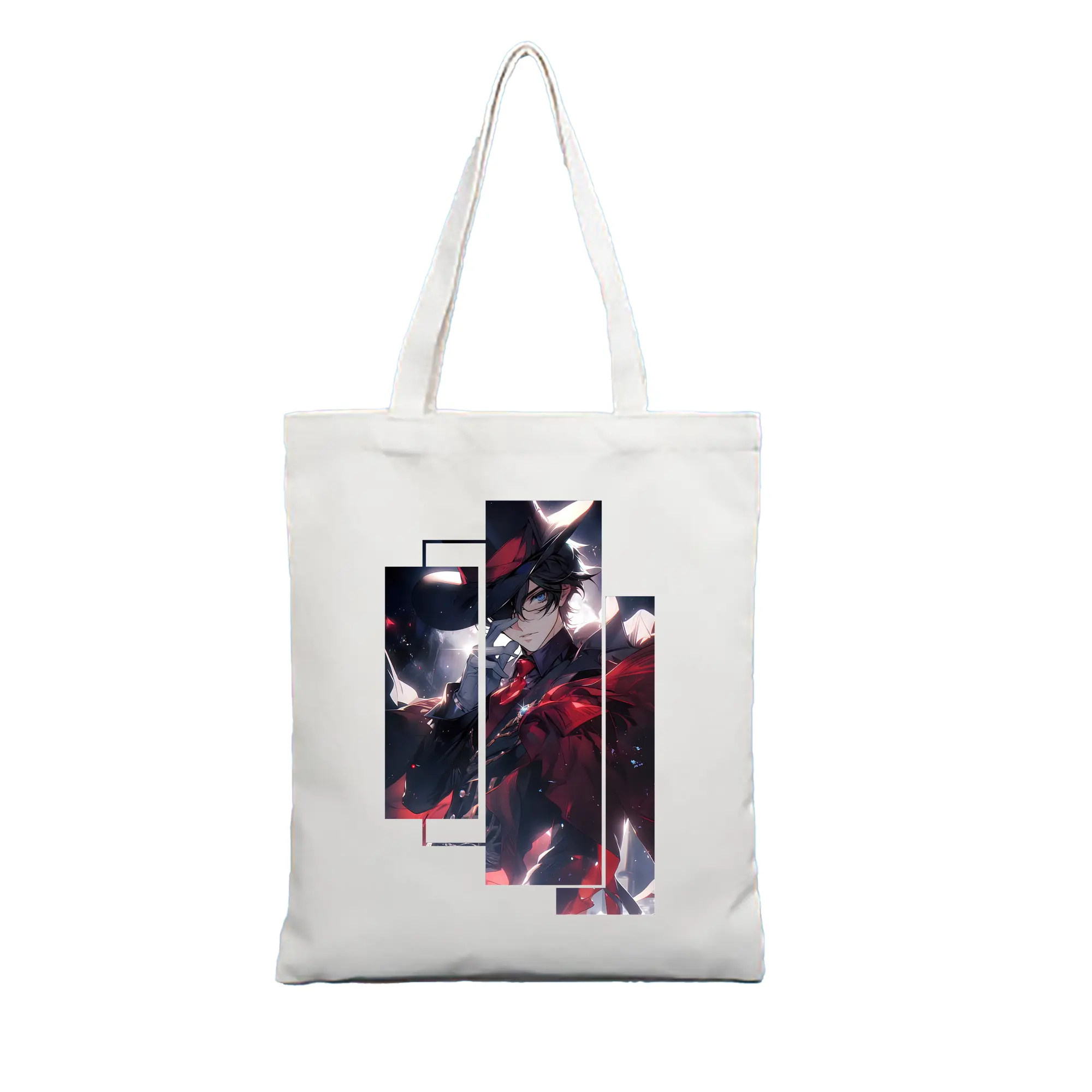 名探偵コナン グッズ 江戸川 コナン - 縦型キャンバス手提げバッグ（トートバッグ） ・ キャンバス素材 ・ ショッピング用 ・ 軽量 丈夫 お手入れ簡単