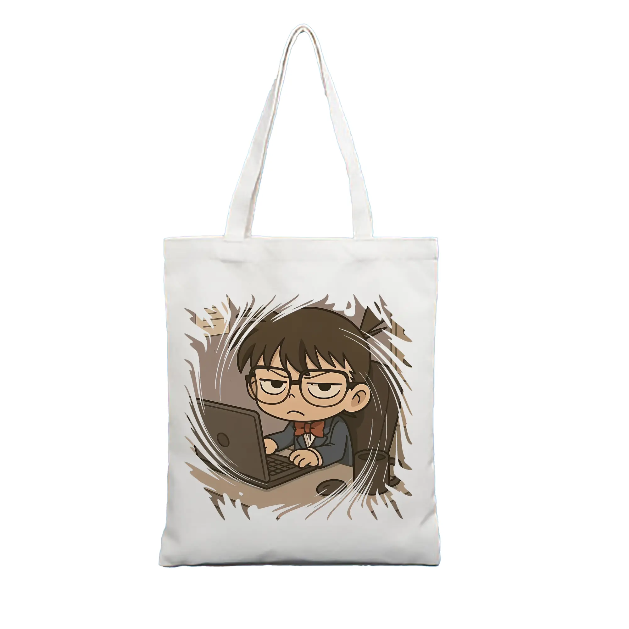 名探偵コナン グッズ 江戸川 コナン - 縦型キャンバス手提げバッグ（トートバッグ） ・ キャンバス素材 ・ ショッピング用 ・ 軽量 丈夫 お手入れ簡単