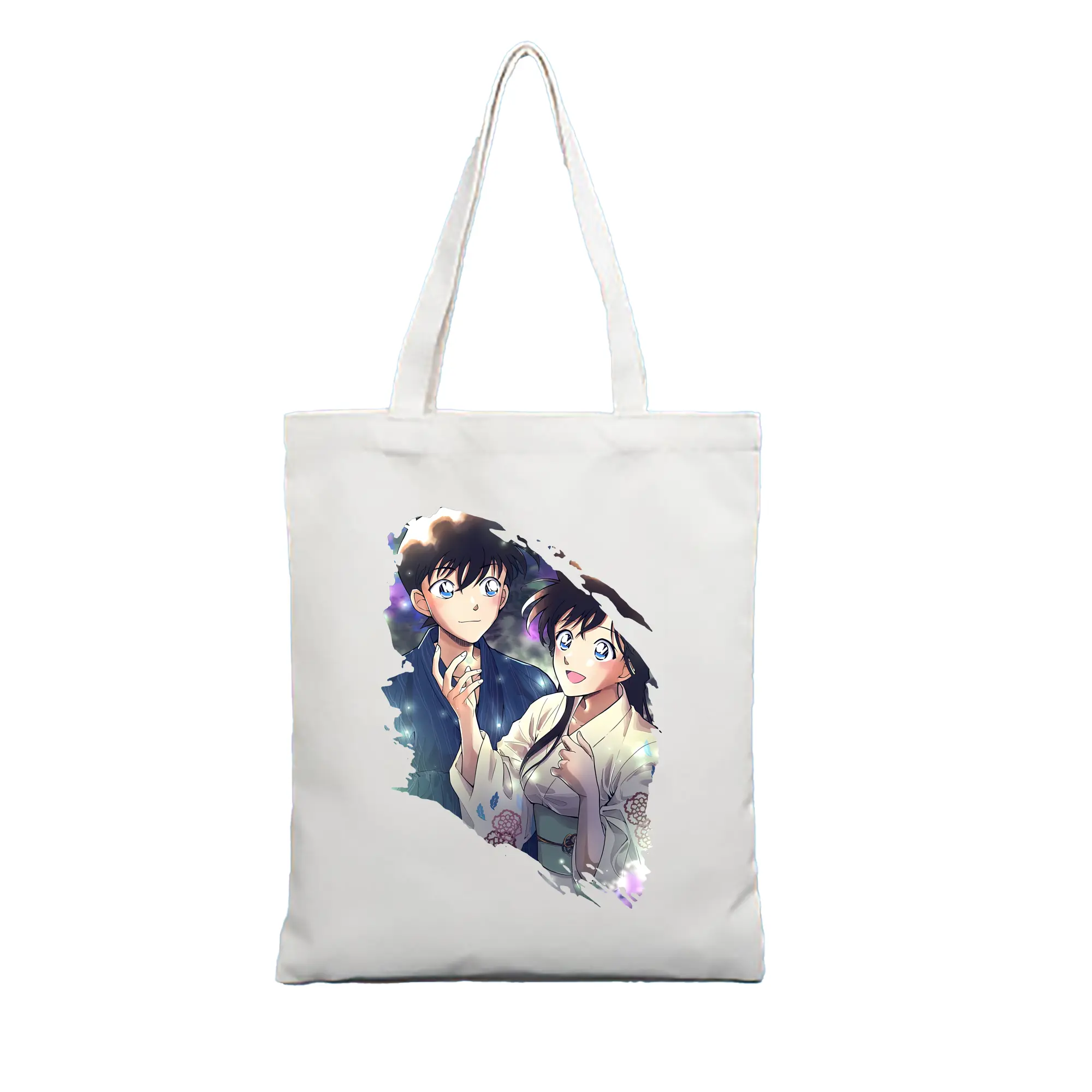 名探偵コナン グッズ 江戸川 コナン - 縦型キャンバス手提げバッグ（トートバッグ） ・ キャンバス素材 ・ ショッピング用 ・ 軽量 丈夫 お手入れ簡単