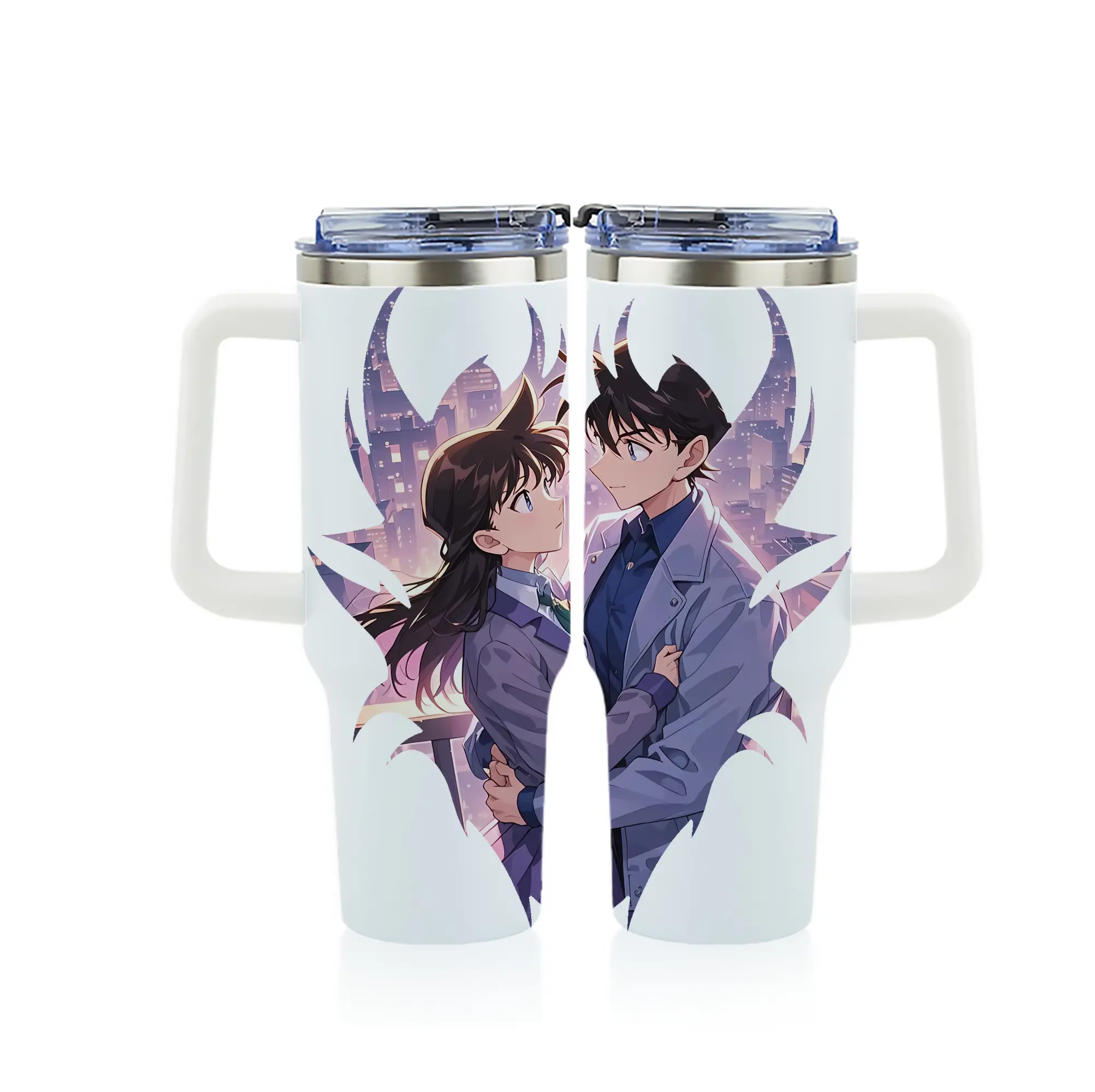 名探偵コナン グッズ 毛利 蘭 - 1200mL フルプリント車用タンブラー ・ 304ステンレス 内側 ・ 201ステンレス 外側 ・ 保温 保冷 ・ 通勤 ドライブ アウトドア用