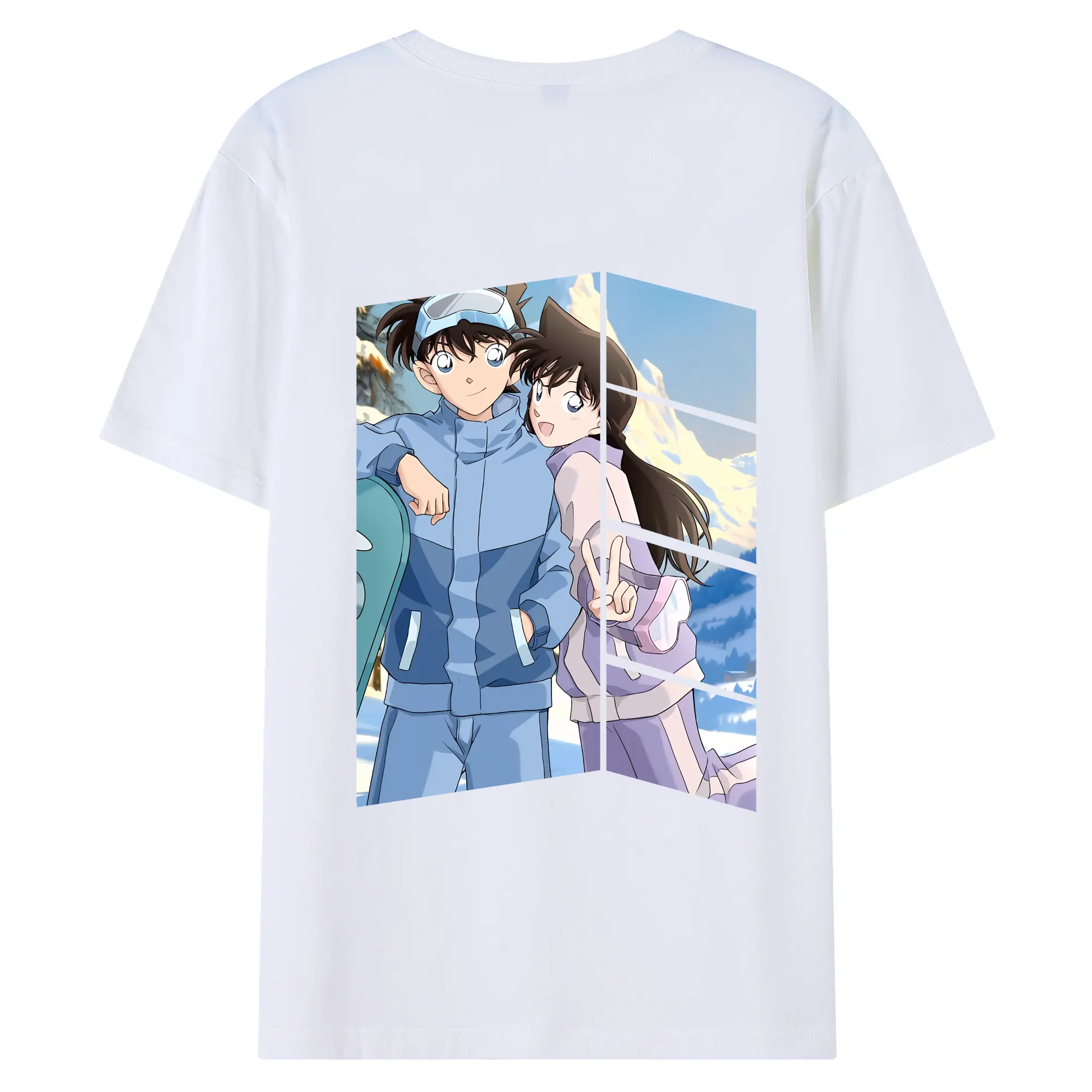 名探偵コナン グッズ 毛利 蘭 - 綿100％ 半袖Tシャツ ・ バックプリント ・ 快適 通気性 ・ 日常使い 散歩 スポーツ用