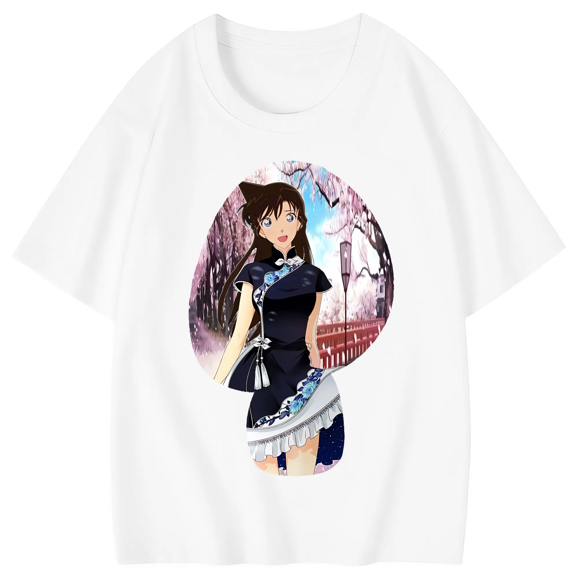 名探偵コナン グッズ 毛利 蘭 - 綿100％ キッズTシャツ ・ フロントプリント ・ 快適 通気性 ・ スポーツ カジュアル 散歩用