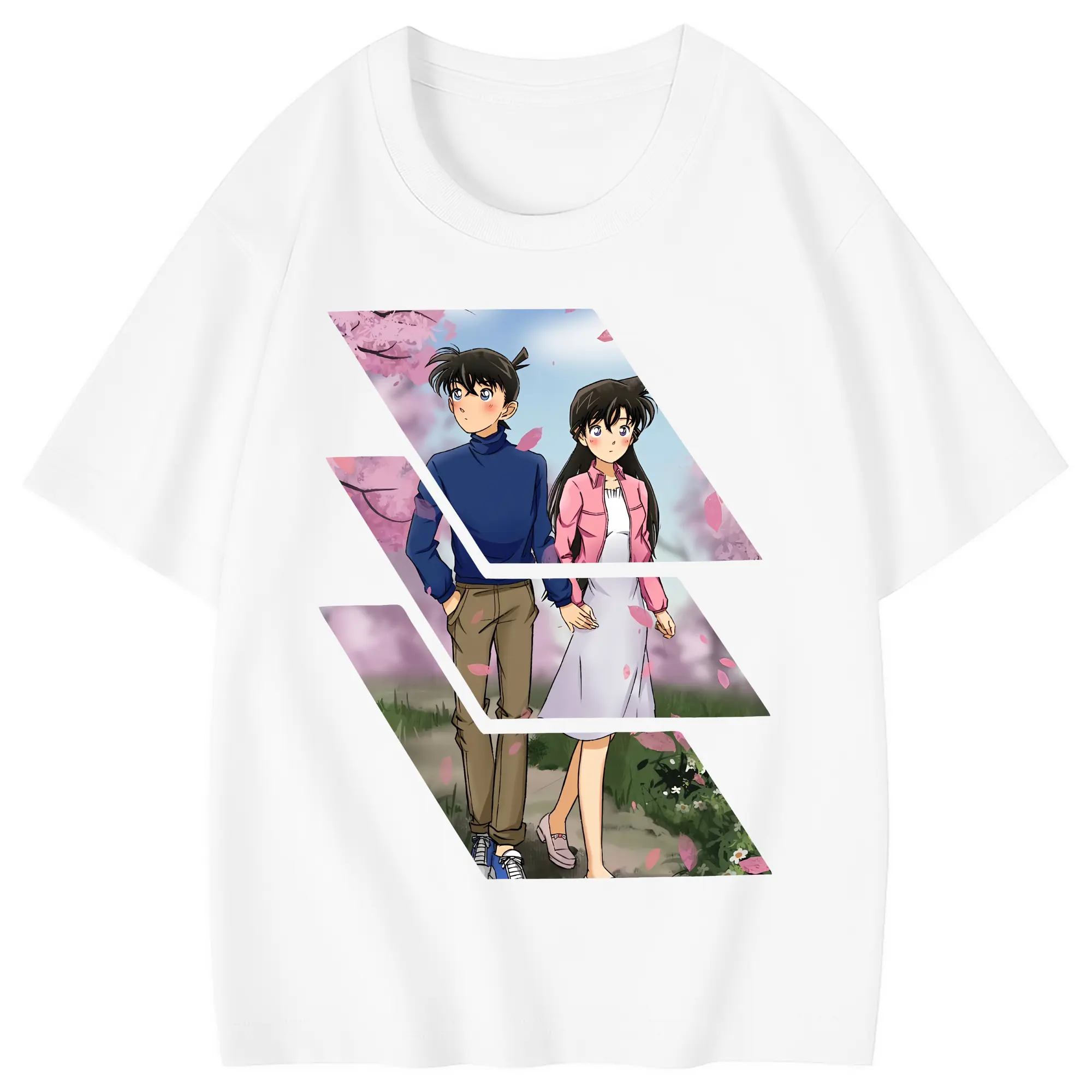 名探偵コナン グッズ 毛利 蘭 - 綿100％ キッズTシャツ ・ フロントプリント ・ 快適 通気性 ・ スポーツ カジュアル 散歩用