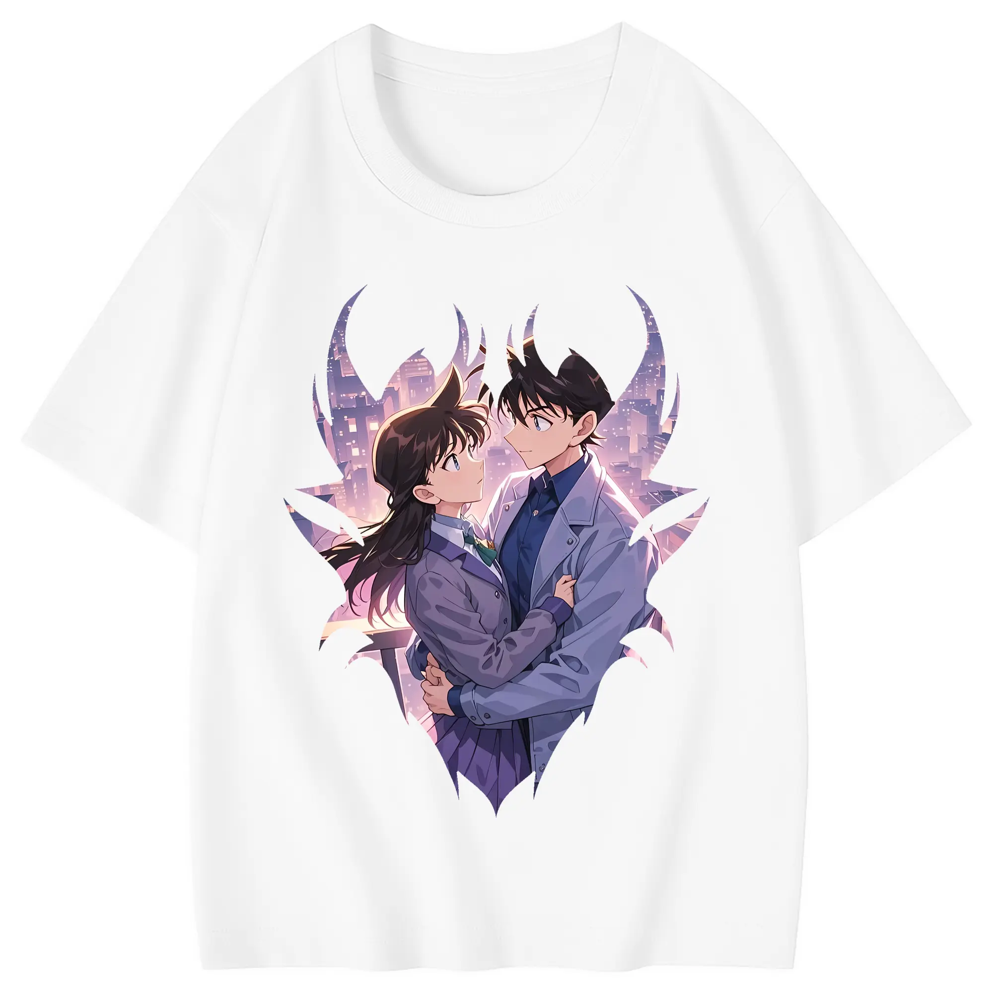 名探偵コナン グッズ 毛利 蘭 - 綿100％ キッズTシャツ ・ フロントプリント ・ 快適 通気性 ・ スポーツ カジュアル 散歩用