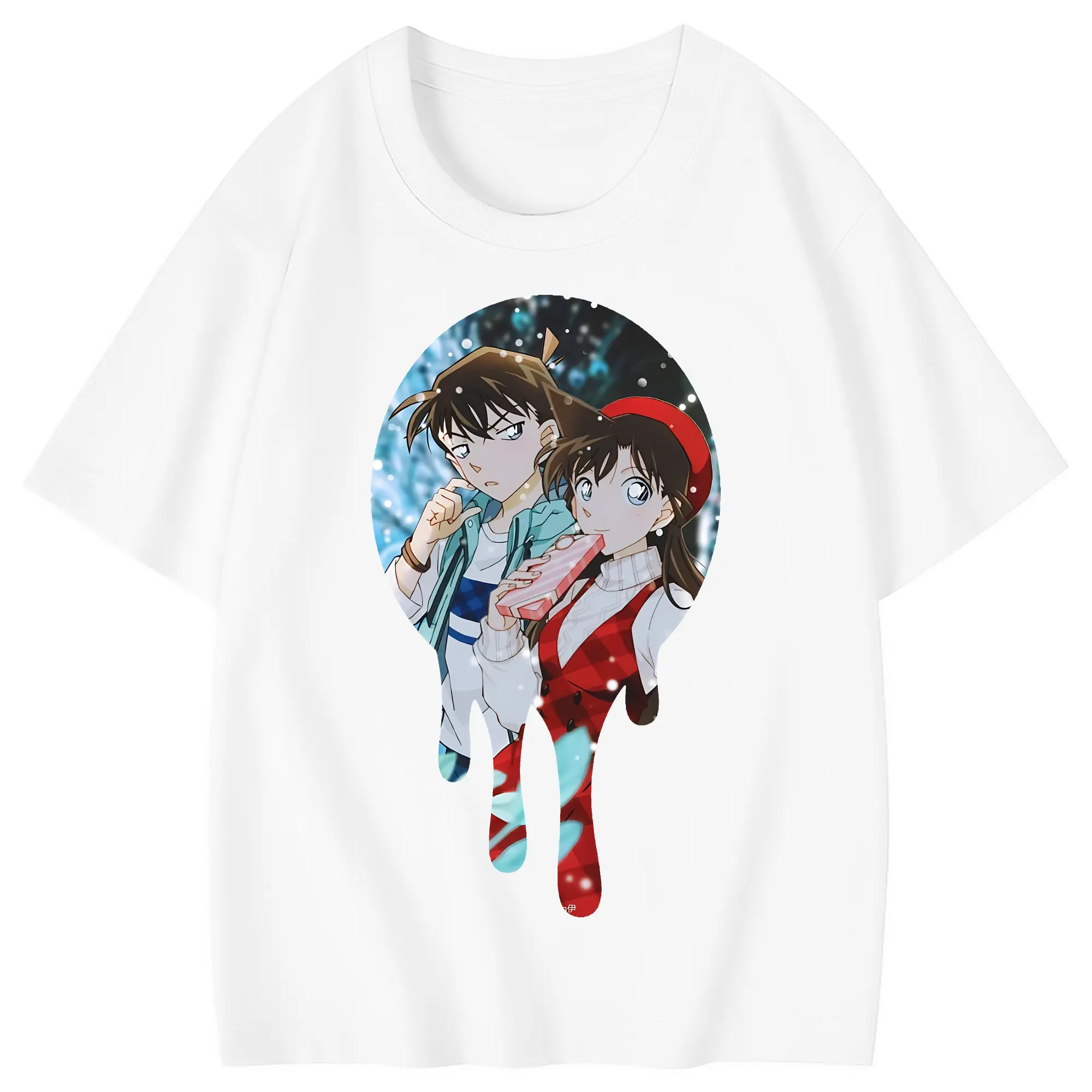 名探偵コナン グッズ 毛利 蘭 - 綿100％ キッズTシャツ ・ フロントプリント ・ 快適 通気性 ・ スポーツ カジュアル 散歩用