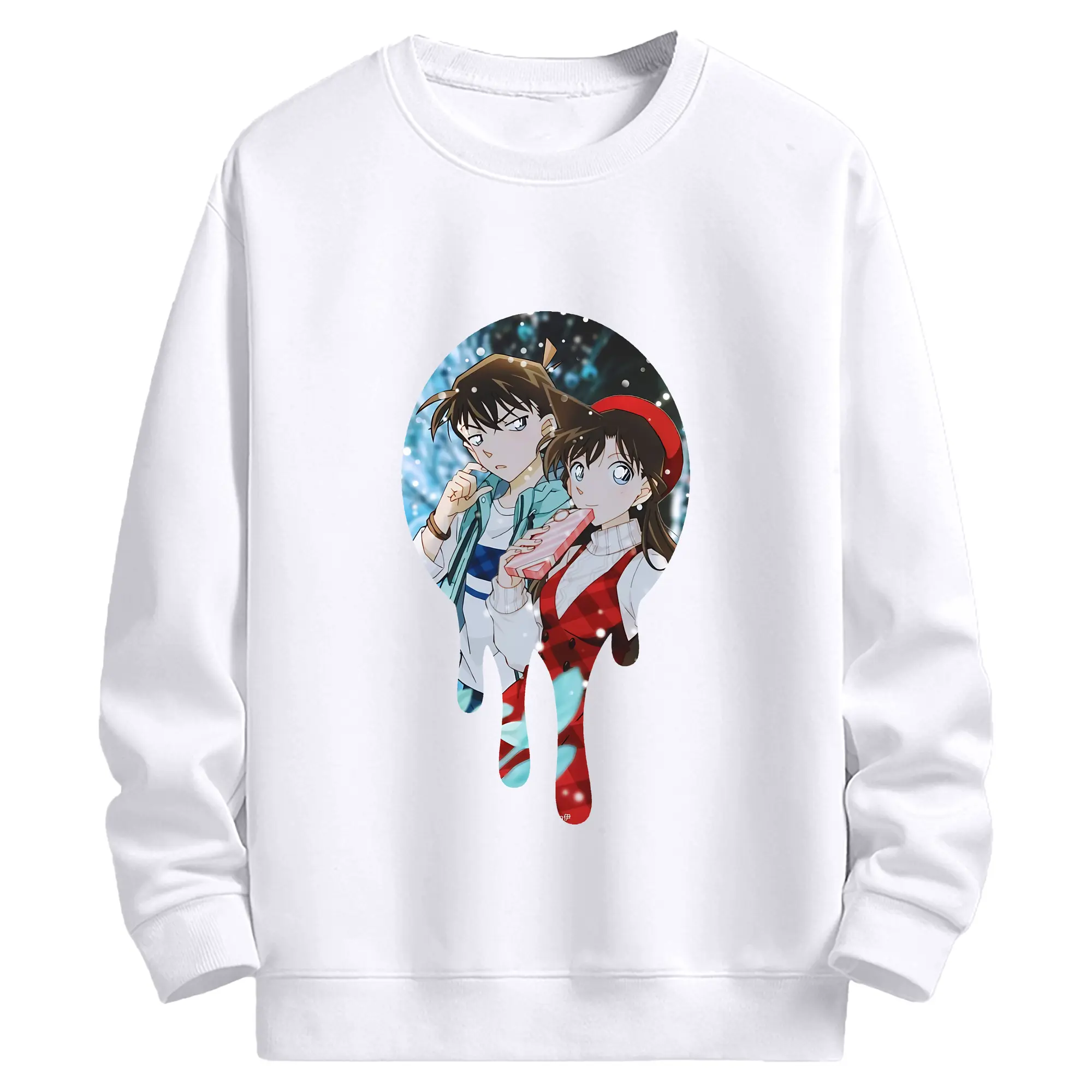 名探偵コナン グッズ 毛利 蘭 - 高品質 クルーネック スウェット ・ コットン59％ ポリエステル41％ ・ ユニセックス 長袖 トレーナー ・ カジュアル デイリー スポーツ 散歩用