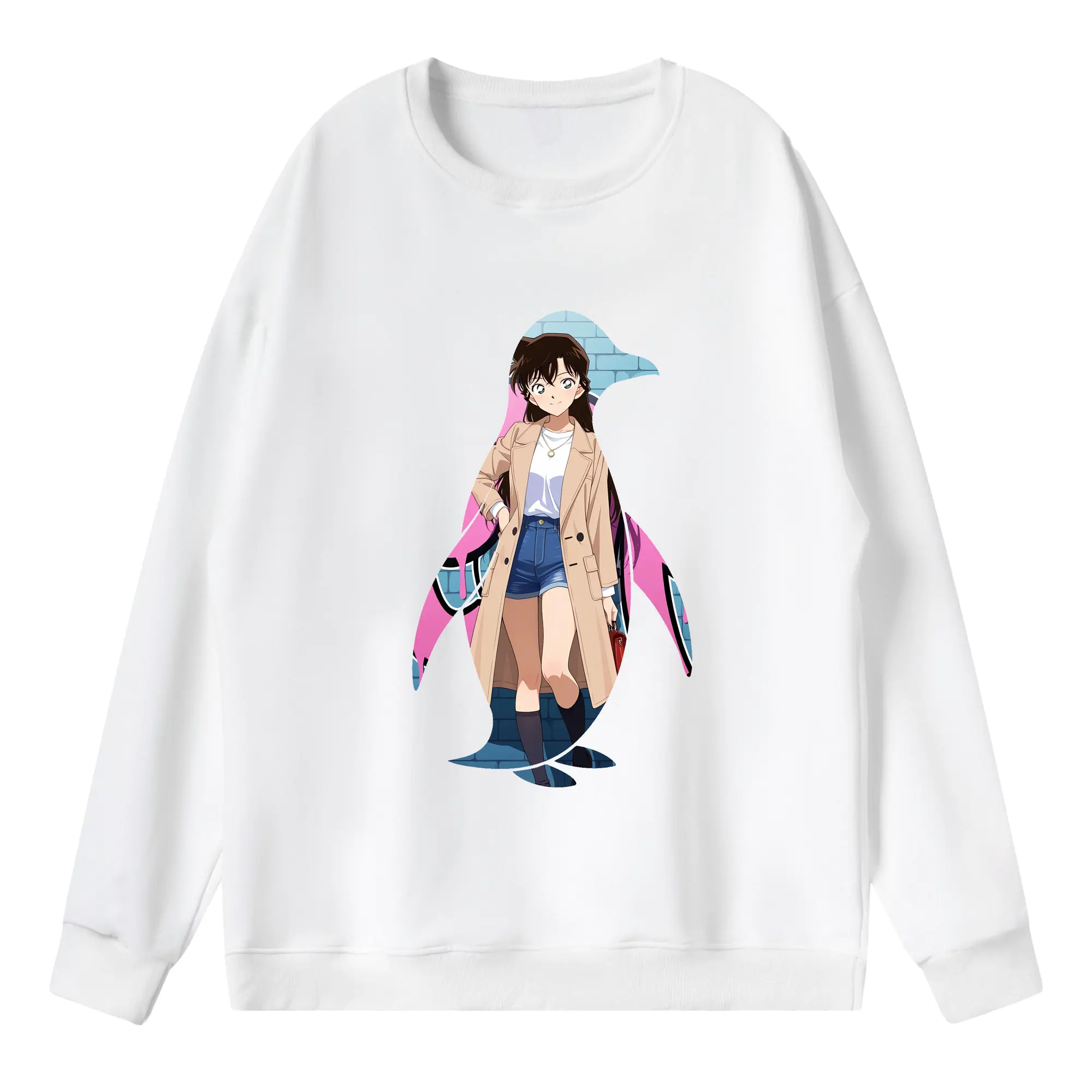 名探偵コナン グッズ 毛利 蘭 - 薄手 クルーネック スウェット 裏毛260g · ポリエステル 春秋向け カジュアル 男女兼用 · トレーナー デイリー スポーツ 散歩に最適