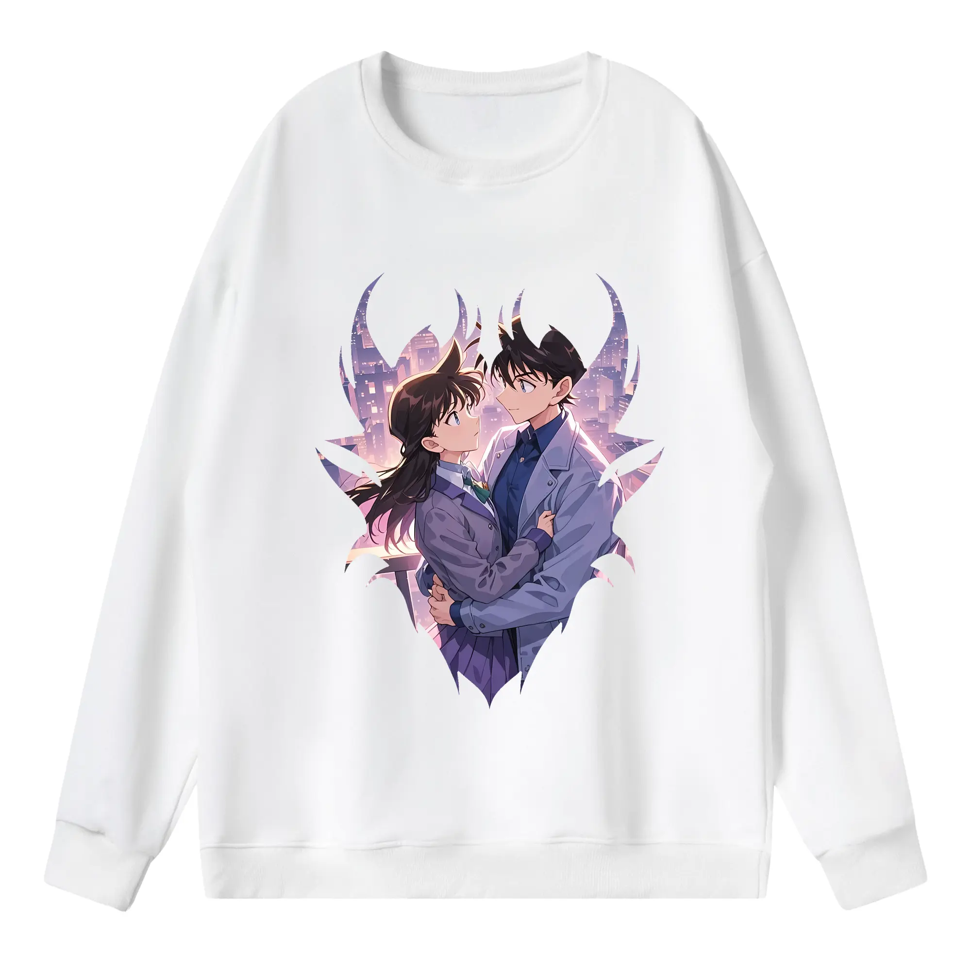 名探偵コナン グッズ 毛利 蘭 - 薄手 クルーネック スウェット 裏毛260g · ポリエステル 春秋向け カジュアル 男女兼用 · トレーナー デイリー スポーツ 散歩に最適