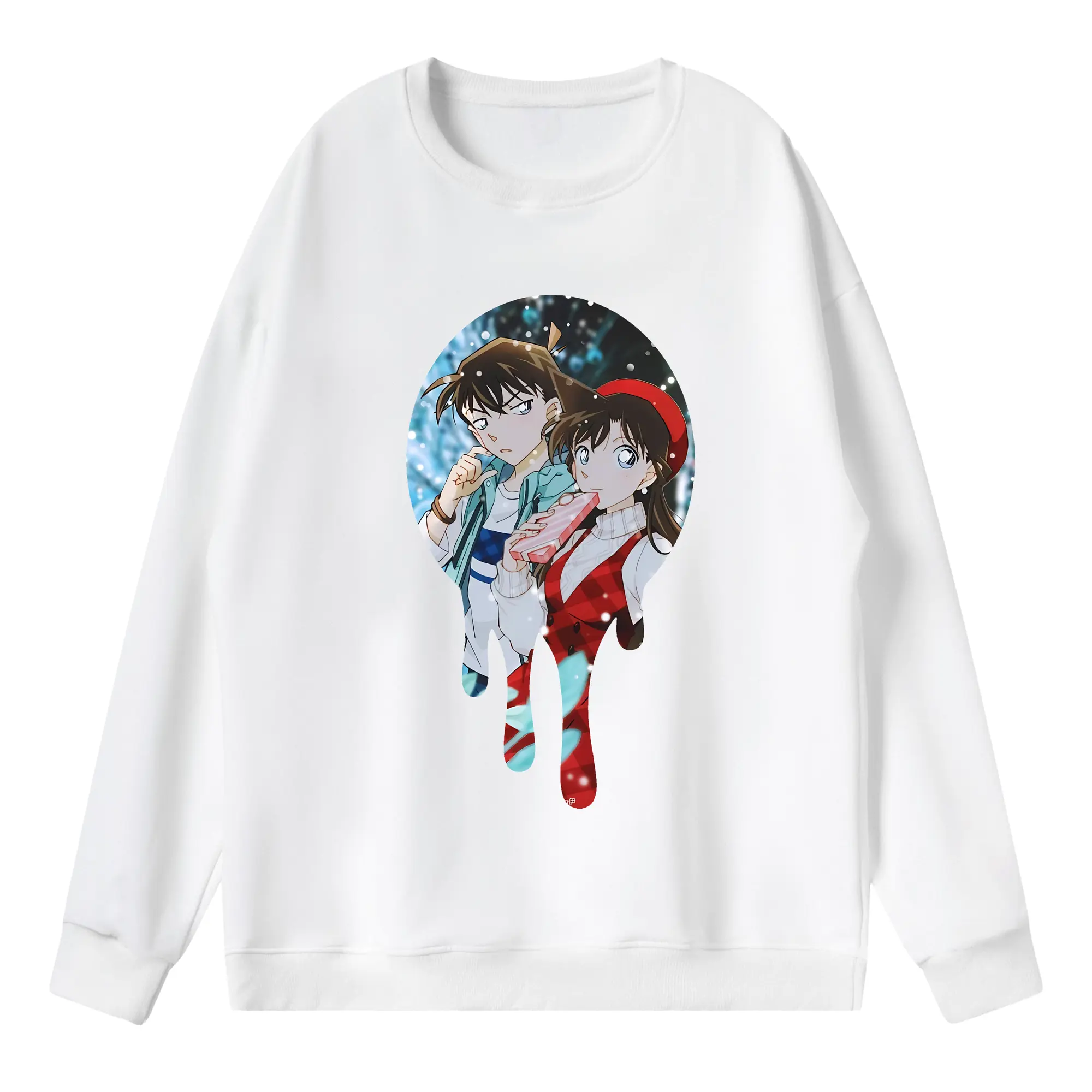 名探偵コナン グッズ 毛利 蘭 - 薄手 クルーネック スウェット 裏毛260g · ポリエステル 春秋向け カジュアル 男女兼用 · トレーナー デイリー スポーツ 散歩に最適