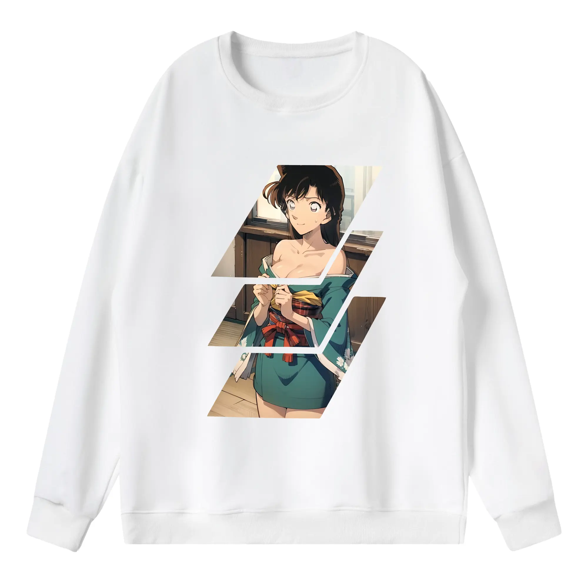 名探偵コナン グッズ 毛利 蘭 - 薄手 クルーネック スウェット 裏毛260g · ポリエステル 春秋向け カジュアル 男女兼用 · トレーナー デイリー スポーツ 散歩に最適