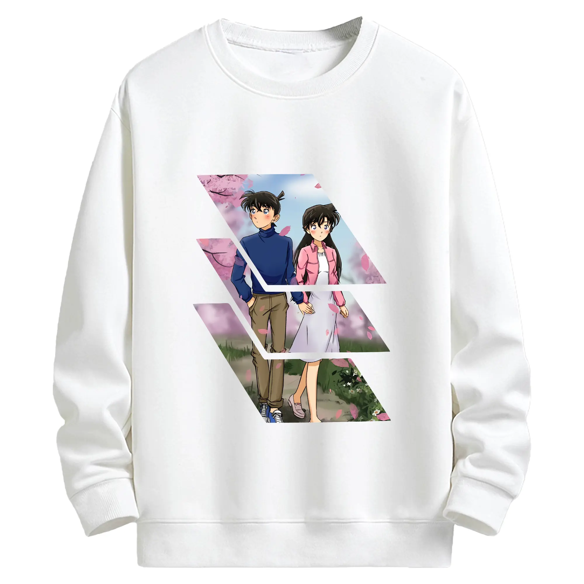 名探偵コナン グッズ 毛利 蘭 - キッズ クルーネックスウェットシャツ ・ フロントプリント ・ 綿80％ ポリエステル20％ ・ 快適 通学 スポーツ 日常使い お散歩用