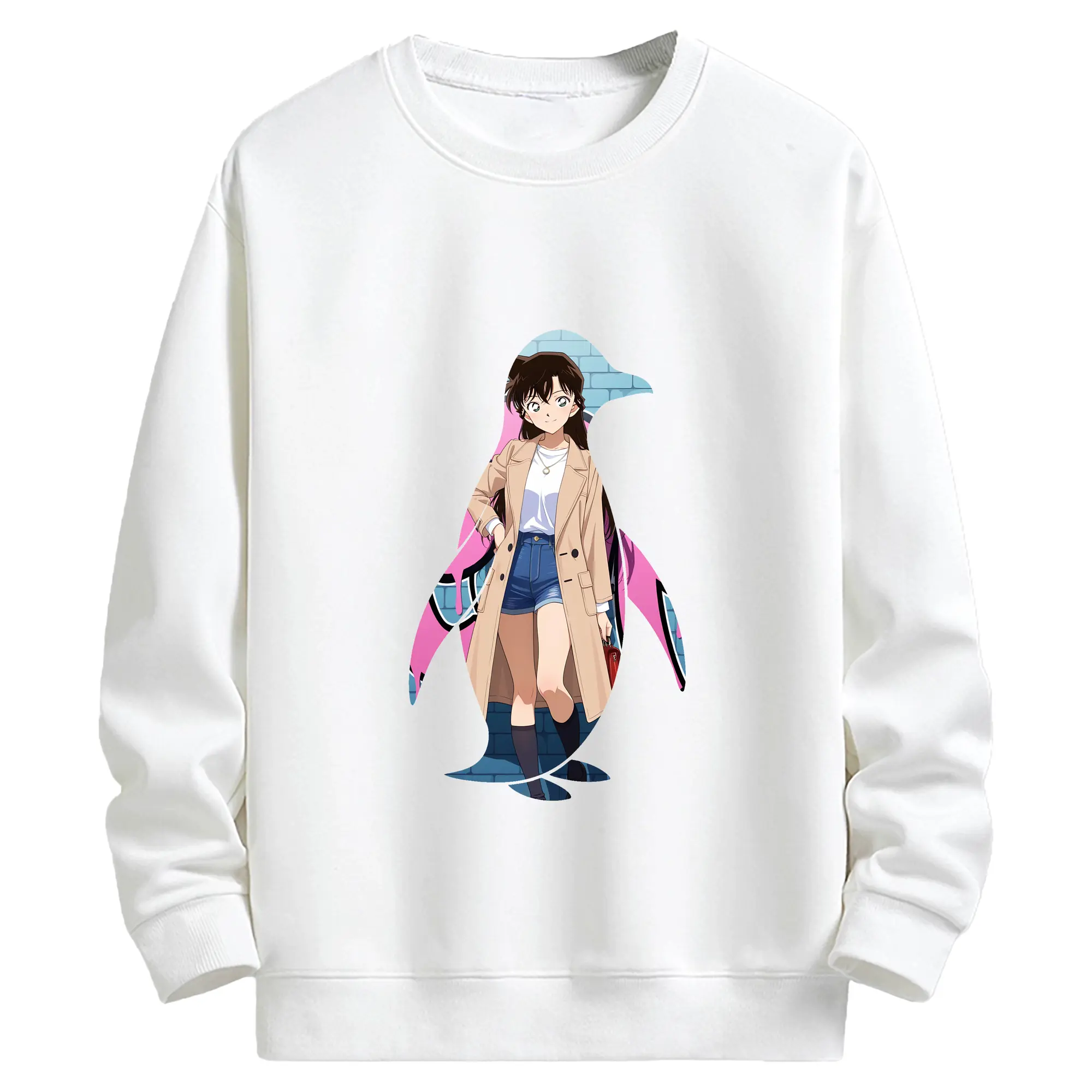 名探偵コナン グッズ 毛利 蘭 - キッズ クルーネックスウェットシャツ ・ フロントプリント ・ 綿80％ ポリエステル20％ ・ 快適 通学 スポーツ 日常使い お散歩用