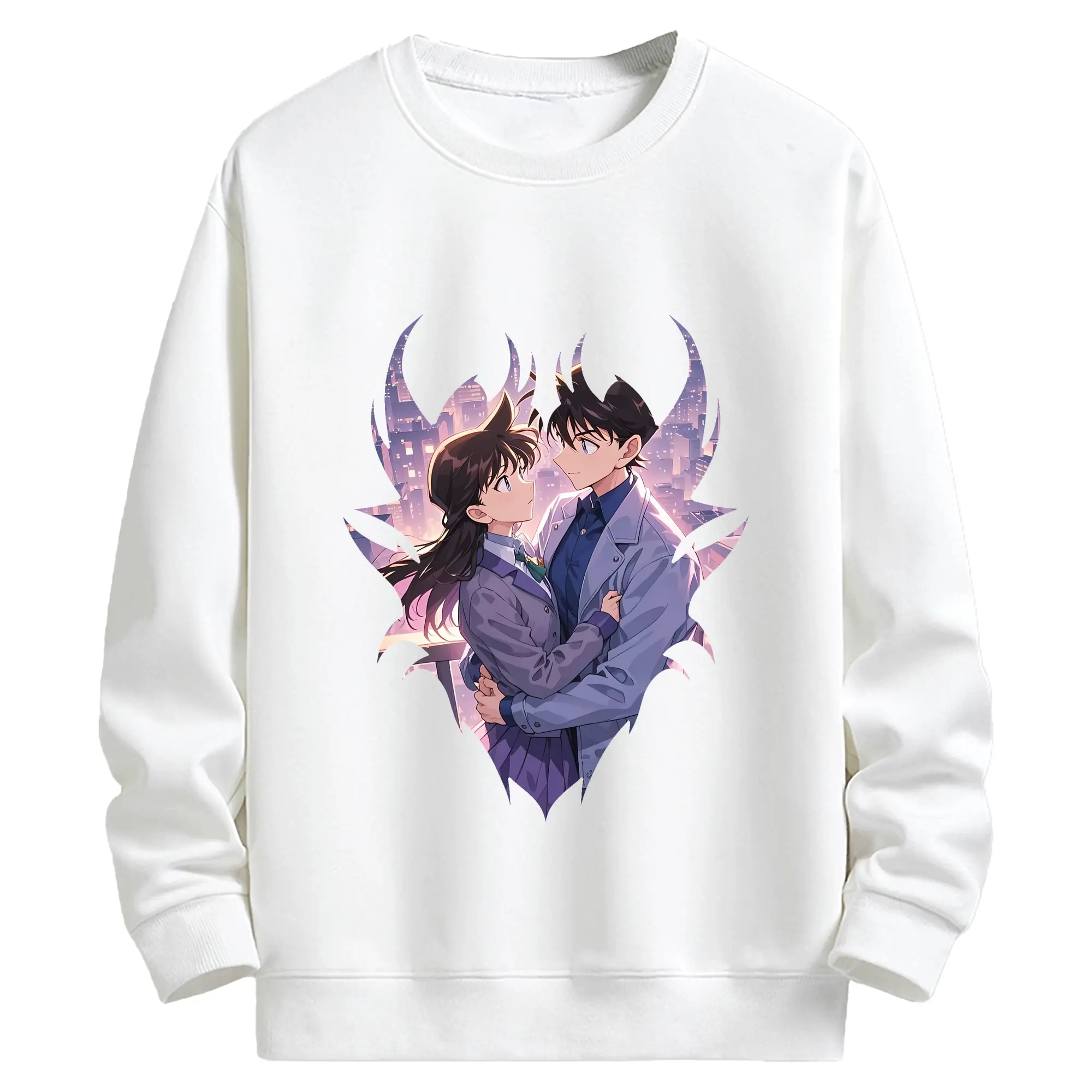 名探偵コナン グッズ 毛利 蘭 - キッズ クルーネックスウェットシャツ ・ フロントプリント ・ 綿80％ ポリエステル20％ ・ 快適 通学 スポーツ 日常使い お散歩用