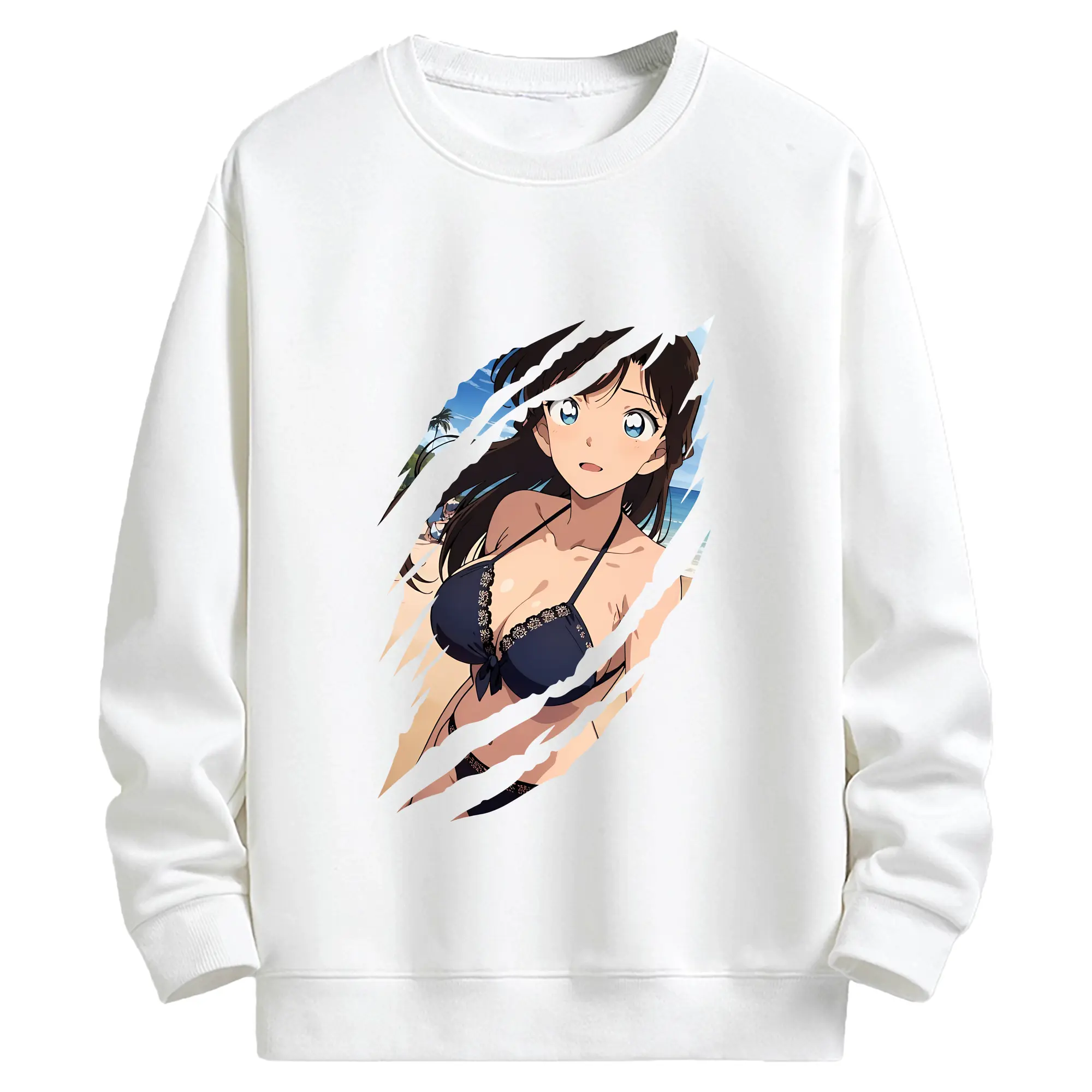 名探偵コナン グッズ 毛利 蘭 - キッズ クルーネックスウェットシャツ ・ フロントプリント ・ 綿80％ ポリエステル20％ ・ 快適 通学 スポーツ 日常使い お散歩用