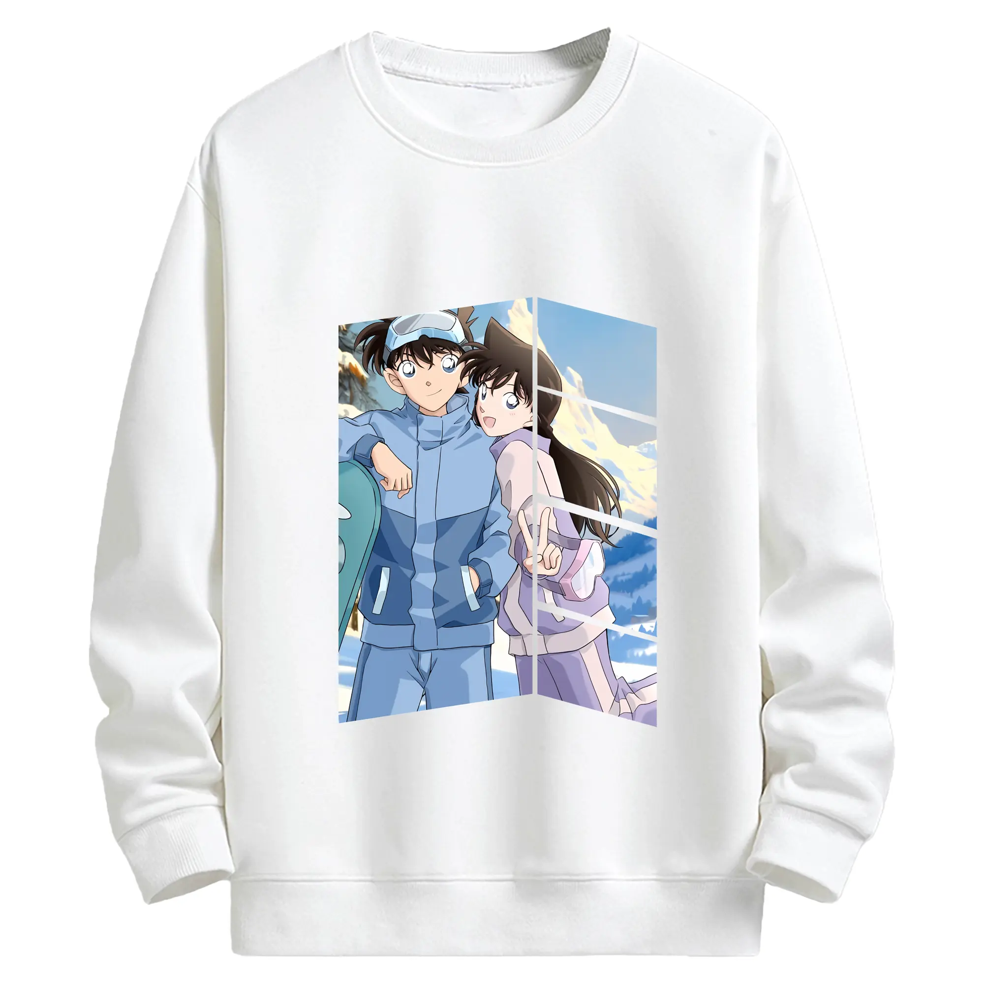 名探偵コナン グッズ 毛利 蘭 - キッズ クルーネックスウェットシャツ ・ フロントプリント ・ 綿80％ ポリエステル20％ ・ 快適 通学 スポーツ 日常使い お散歩用