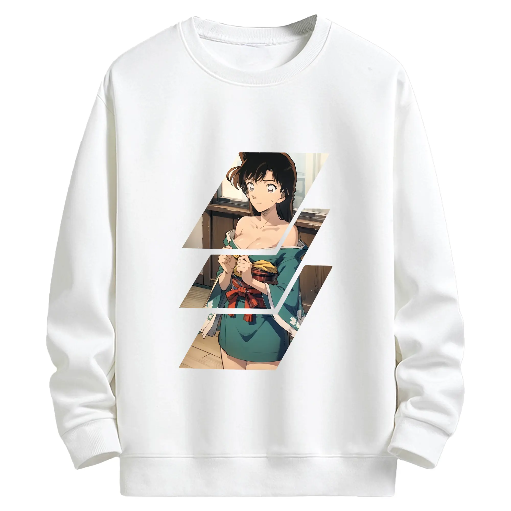 名探偵コナン グッズ 毛利 蘭 - キッズ クルーネックスウェットシャツ ・ フロントプリント ・ 綿80％ ポリエステル20％ ・ 快適 通学 スポーツ 日常使い お散歩用