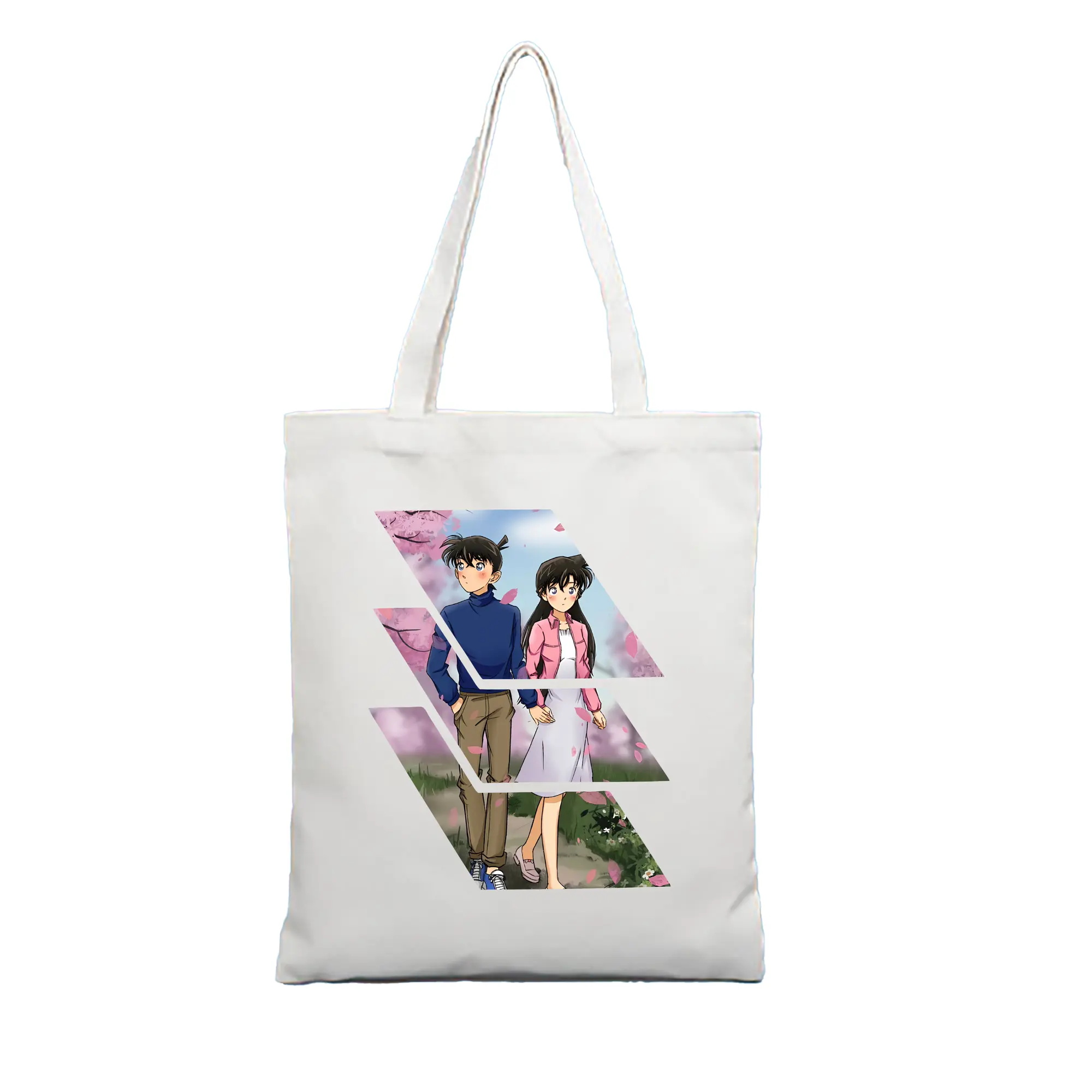 名探偵コナン グッズ 毛利 蘭 - 縦型キャンバス手提げバッグ（トートバッグ） ・ キャンバス素材 ・ ショッピング用 ・ 軽量 丈夫 お手入れ簡単