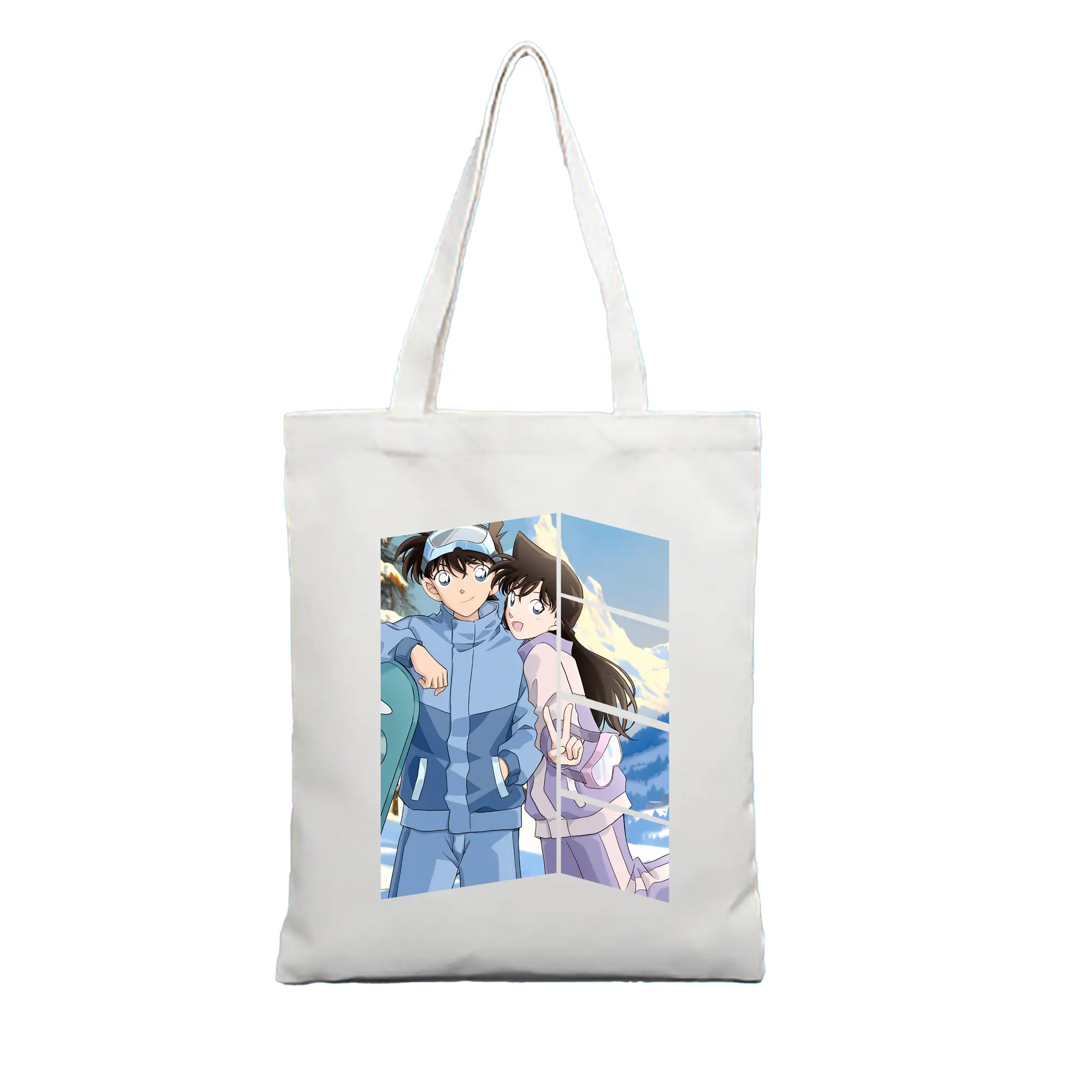 名探偵コナン グッズ 毛利 蘭 - 縦型キャンバス手提げバッグ（トートバッグ） ・ キャンバス素材 ・ ショッピング用 ・ 軽量 丈夫 お手入れ簡単