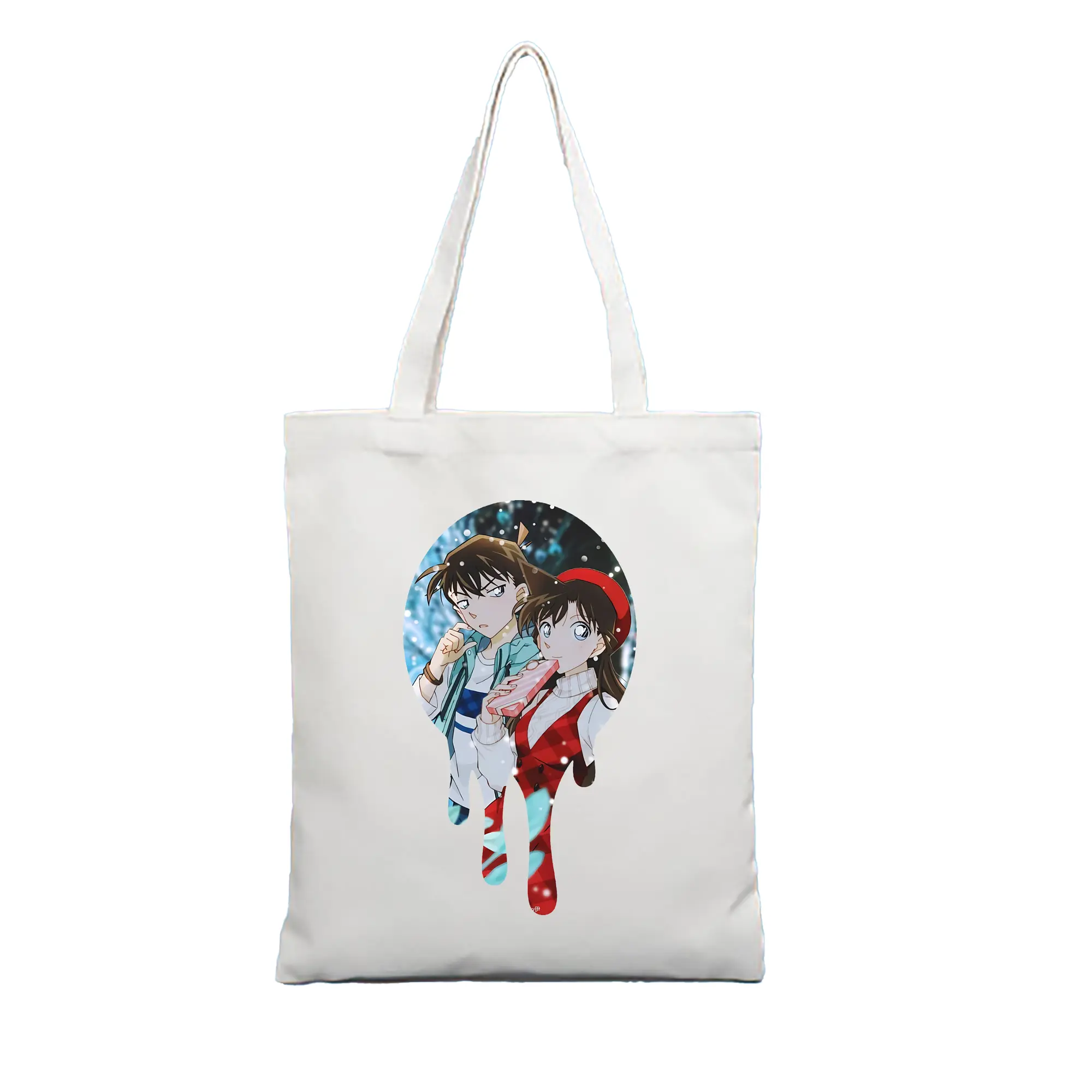 名探偵コナン グッズ 毛利 蘭 - 縦型キャンバス手提げバッグ（トートバッグ） ・ キャンバス素材 ・ ショッピング用 ・ 軽量 丈夫 お手入れ簡単