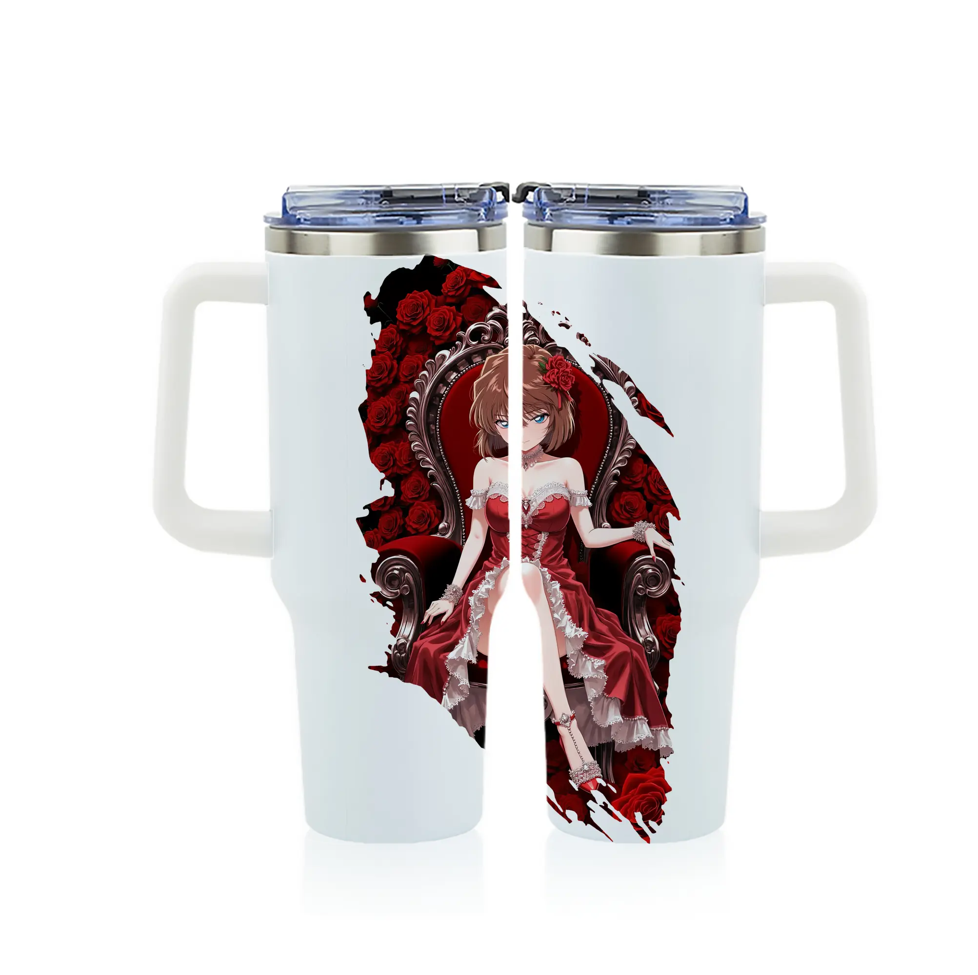 名探偵コナン グッズ 灰原 哀 - 1200mL フルプリント車用タンブラー ・ 304ステンレス 内側 ・ 201ステンレス 外側 ・ 保温 保冷 ・ 通勤 ドライブ アウトドア用