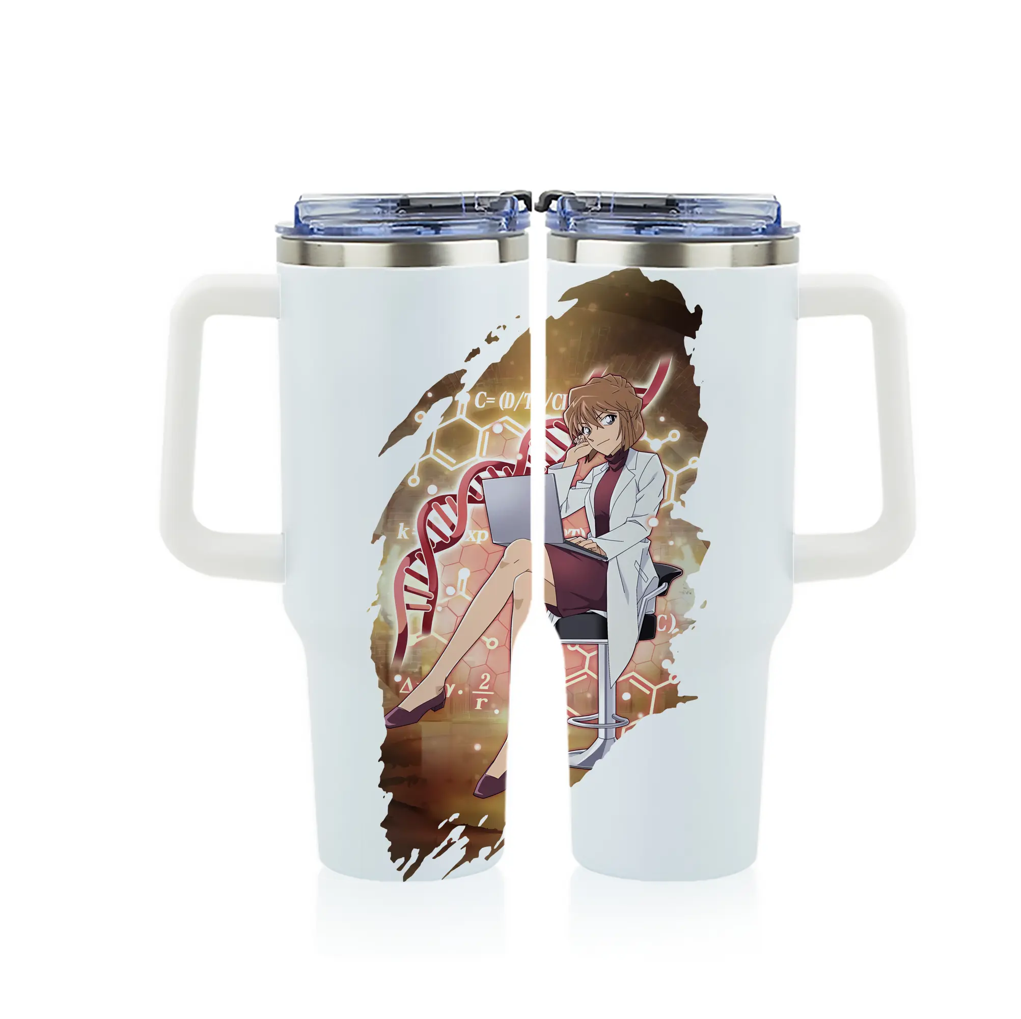 名探偵コナン グッズ 灰原 哀 - 1200mL フルプリント車用タンブラー ・ 304ステンレス 内側 ・ 201ステンレス 外側 ・ 保温 保冷 ・ 通勤 ドライブ アウトドア用