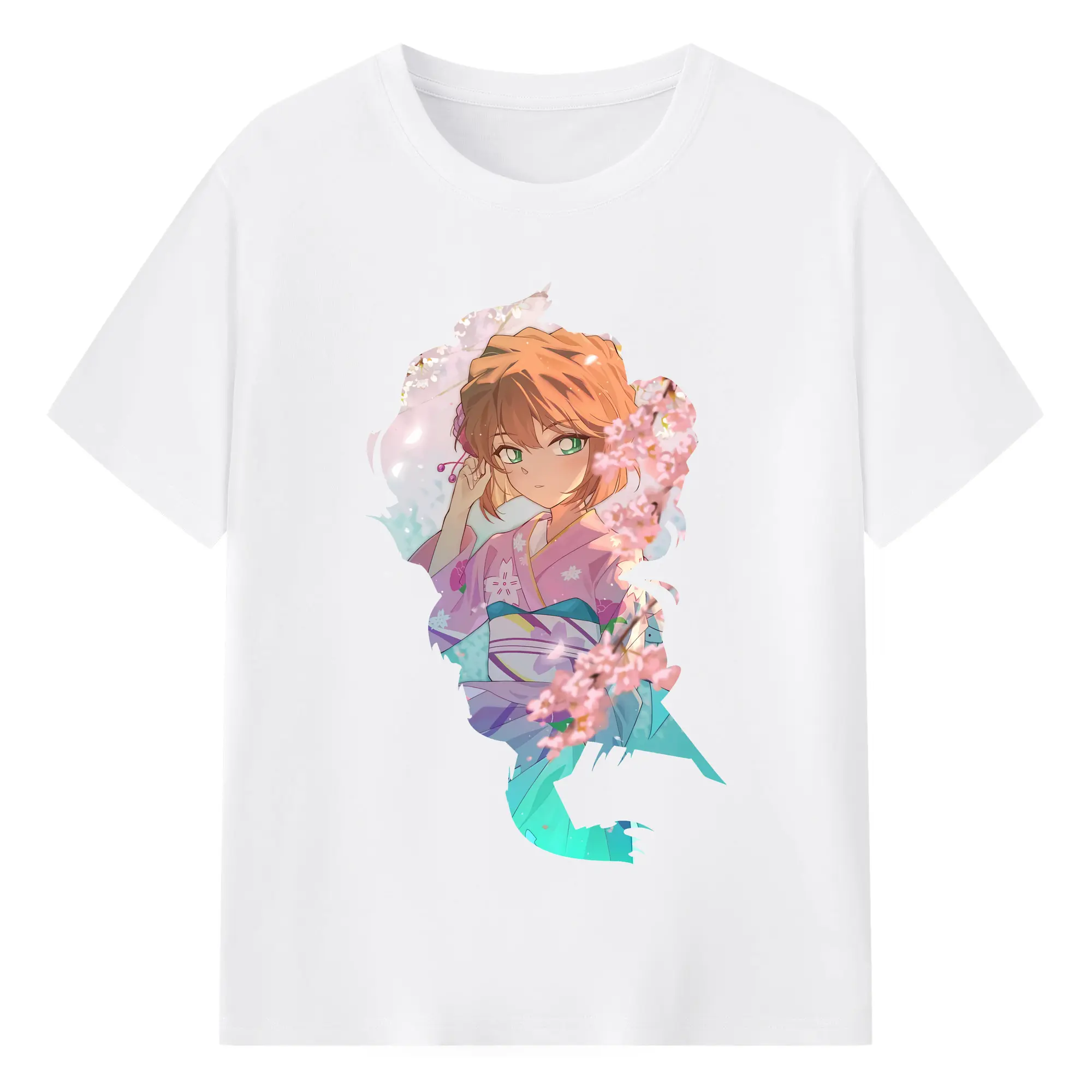 名探偵コナン グッズ 灰原 哀 - 綿100％ 半袖Tシャツ ・ フロントプリント ・ 快適 通気性 ・ 日常使い 散歩 スポーツ用