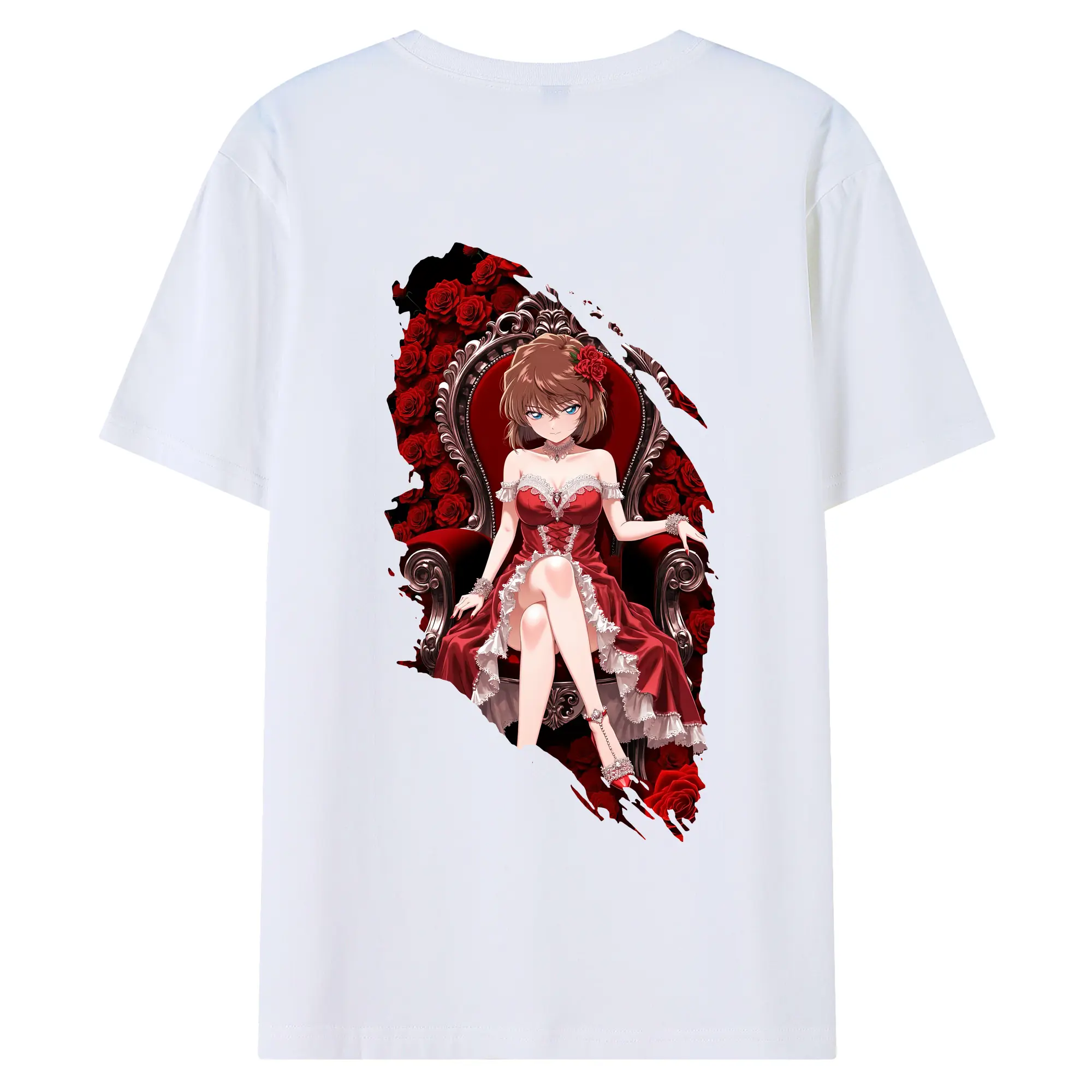 名探偵コナン グッズ 灰原 哀 - 綿100％ 半袖Tシャツ ・ バックプリント ・ 快適 通気性 ・ 日常使い 散歩 スポーツ用