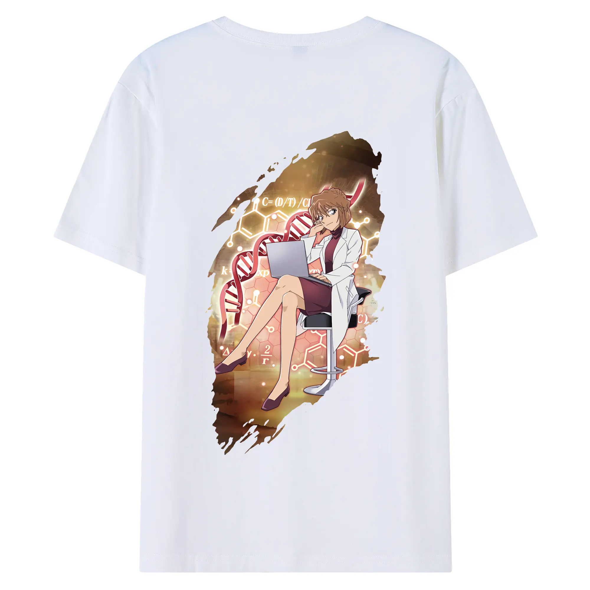 名探偵コナン グッズ 灰原 哀 - 綿100％ 半袖Tシャツ ・ バックプリント ・ 快適 通気性 ・ 日常使い 散歩 スポーツ用