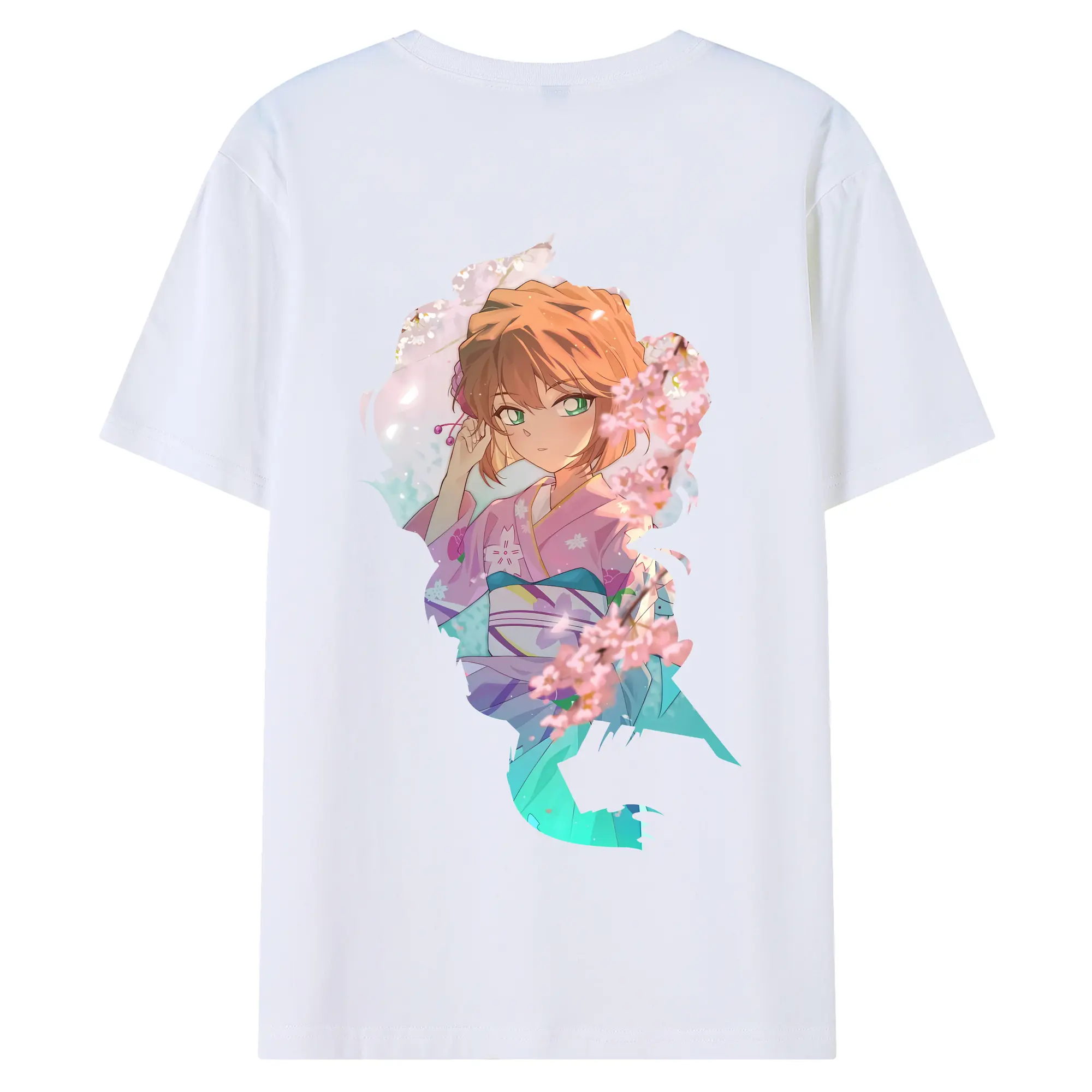 名探偵コナン グッズ 灰原 哀 - 綿100％ 半袖Tシャツ ・ バックプリント ・ 快適 通気性 ・ 日常使い 散歩 スポーツ用