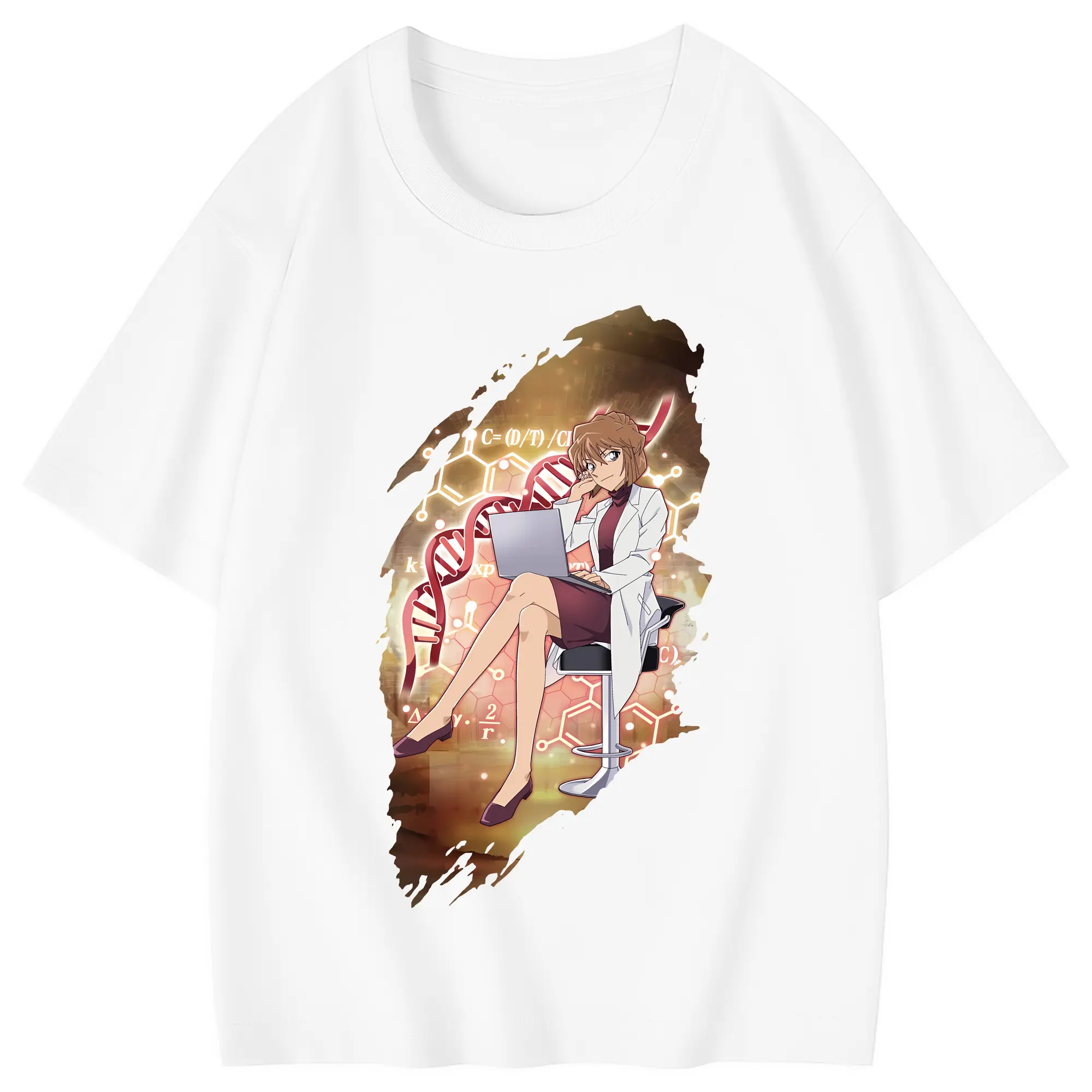 名探偵コナン グッズ 灰原 哀 - 綿100％ キッズTシャツ ・ フロントプリント ・ 快適 通気性 ・ スポーツ カジュアル 散歩用