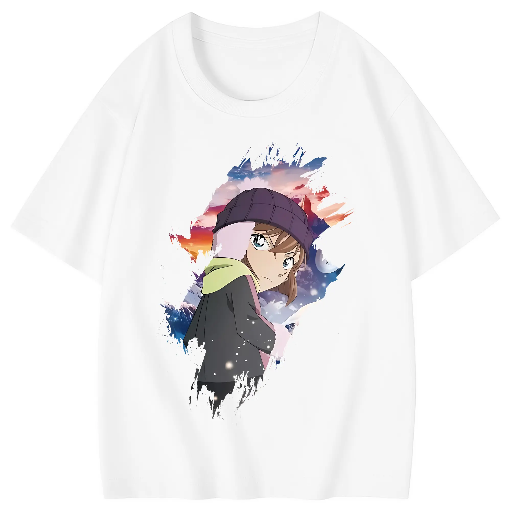 名探偵コナン グッズ 灰原 哀 - 綿100％ キッズTシャツ ・ フロントプリント ・ 快適 通気性 ・ スポーツ カジュアル 散歩用