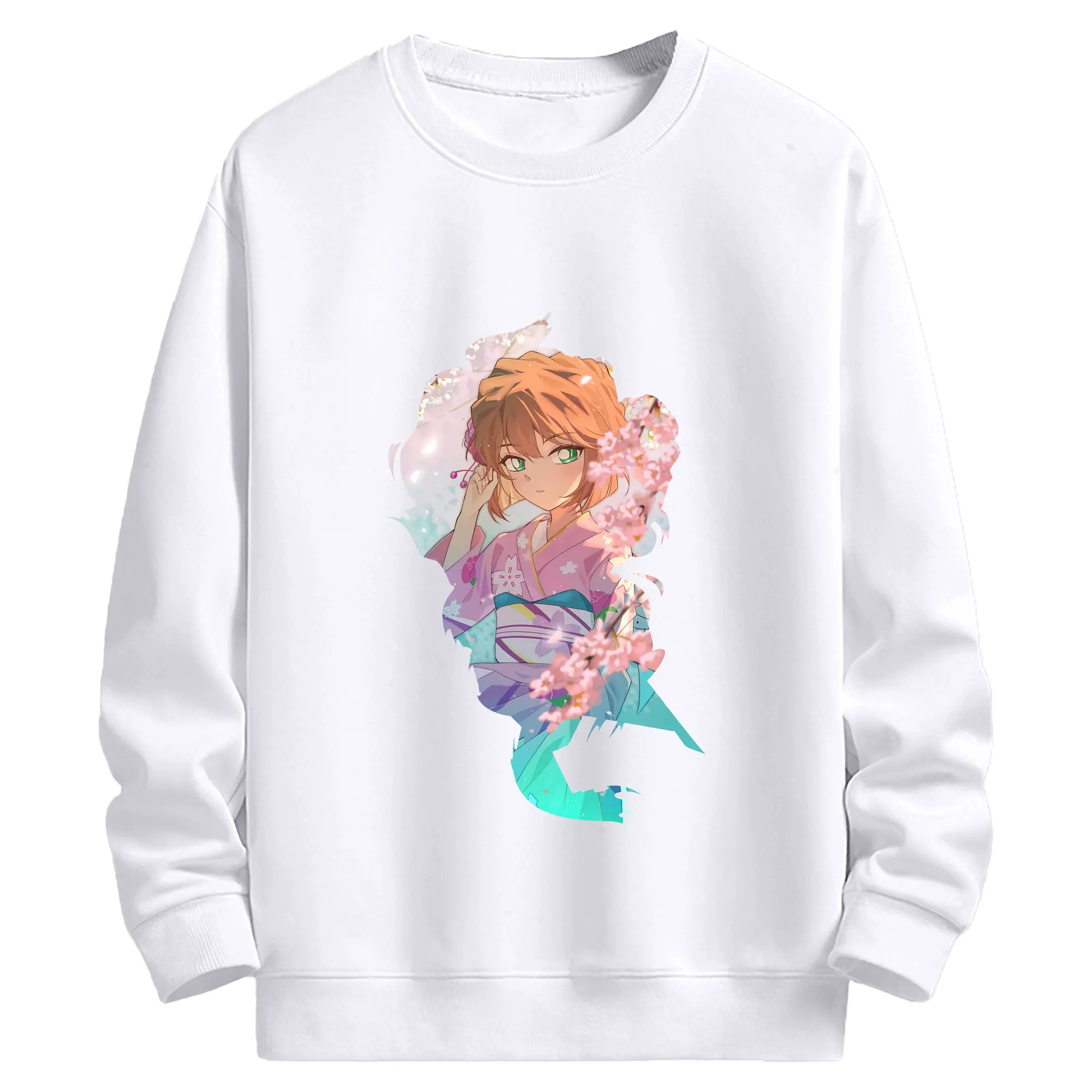 名探偵コナン グッズ 灰原 哀 - 高品質 クルーネック スウェット ・ コットン59％ ポリエステル41％ ・ ユニセックス 長袖 トレーナー ・ カジュアル デイリー スポーツ 散歩用