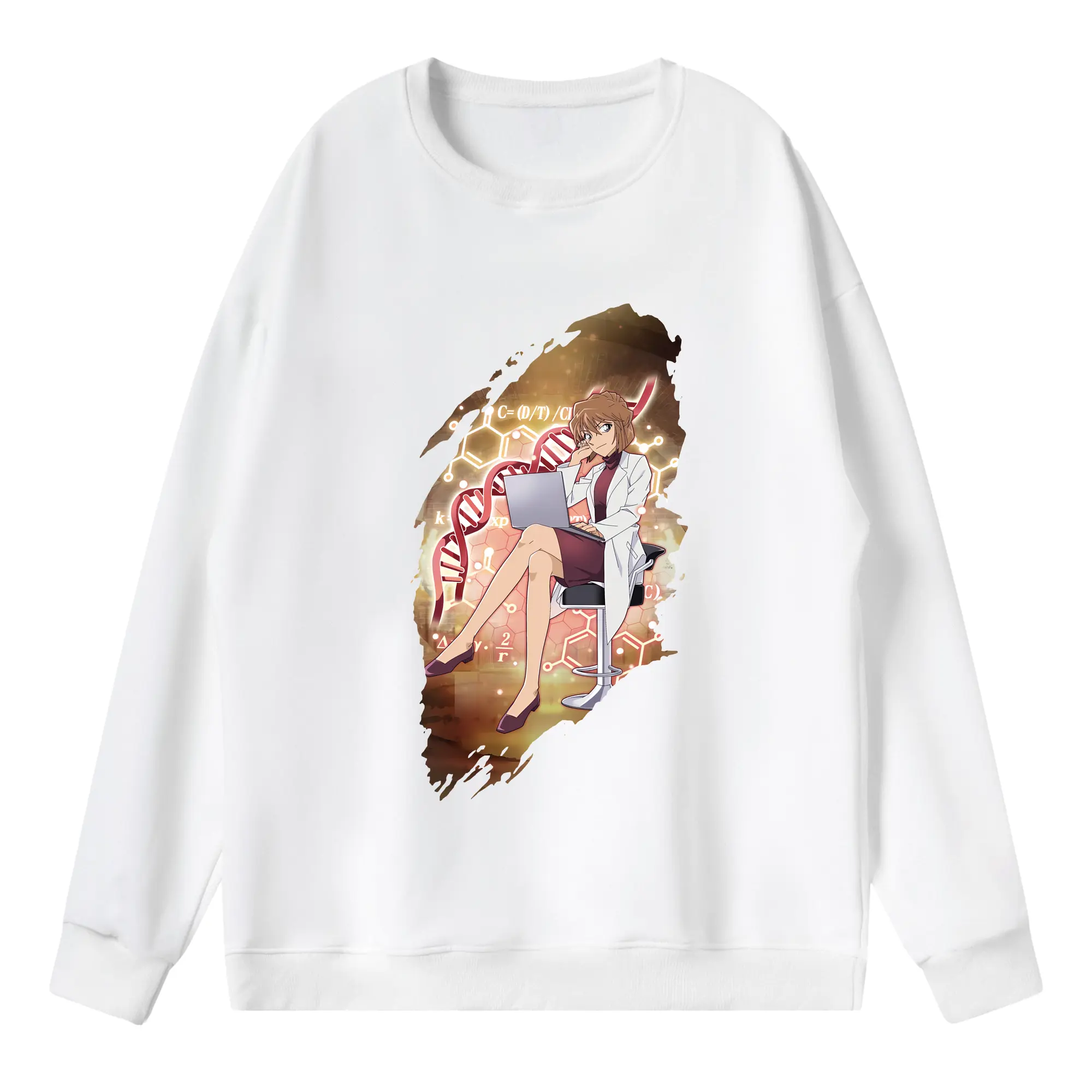 名探偵コナン グッズ 灰原 哀 - 薄手 クルーネック スウェット 裏毛260g · ポリエステル 春秋向け カジュアル 男女兼用 · トレーナー デイリー スポーツ 散歩に最適