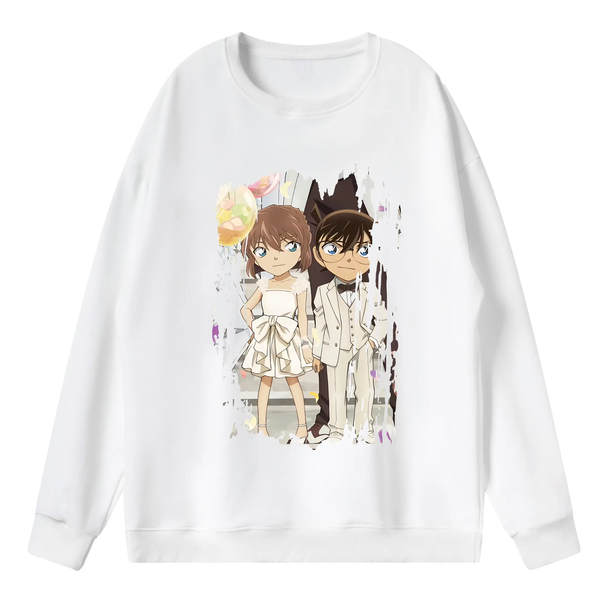 名探偵コナン グッズ 灰原 哀 - 薄手 クルーネック スウェット 裏毛260g · ポリエステル 春秋向け カジュアル 男女兼用 · トレーナー デイリー スポーツ 散歩に最適