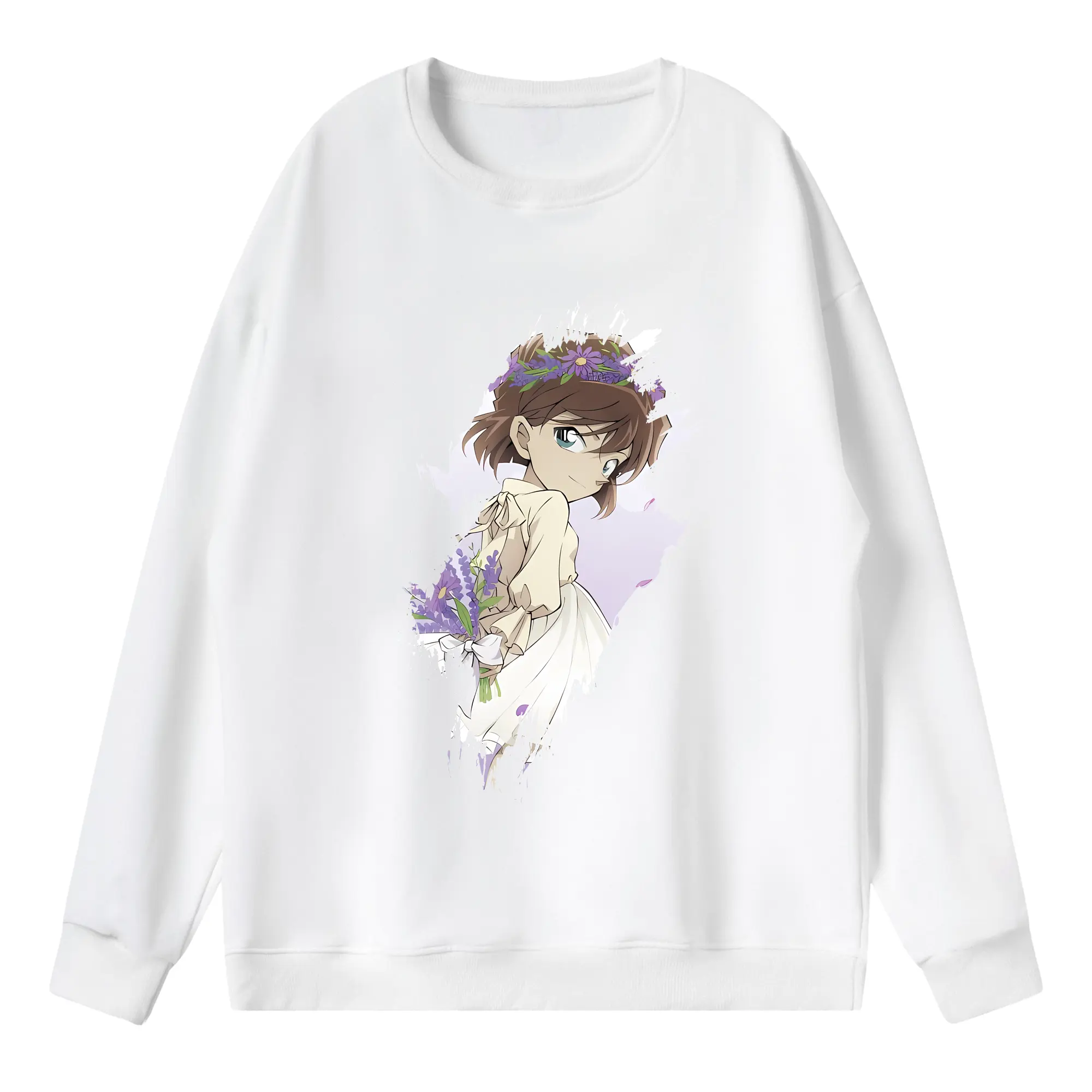 名探偵コナン グッズ 灰原 哀 - 薄手 クルーネック スウェット 裏毛260g · ポリエステル 春秋向け カジュアル 男女兼用 · トレーナー デイリー スポーツ 散歩に最適