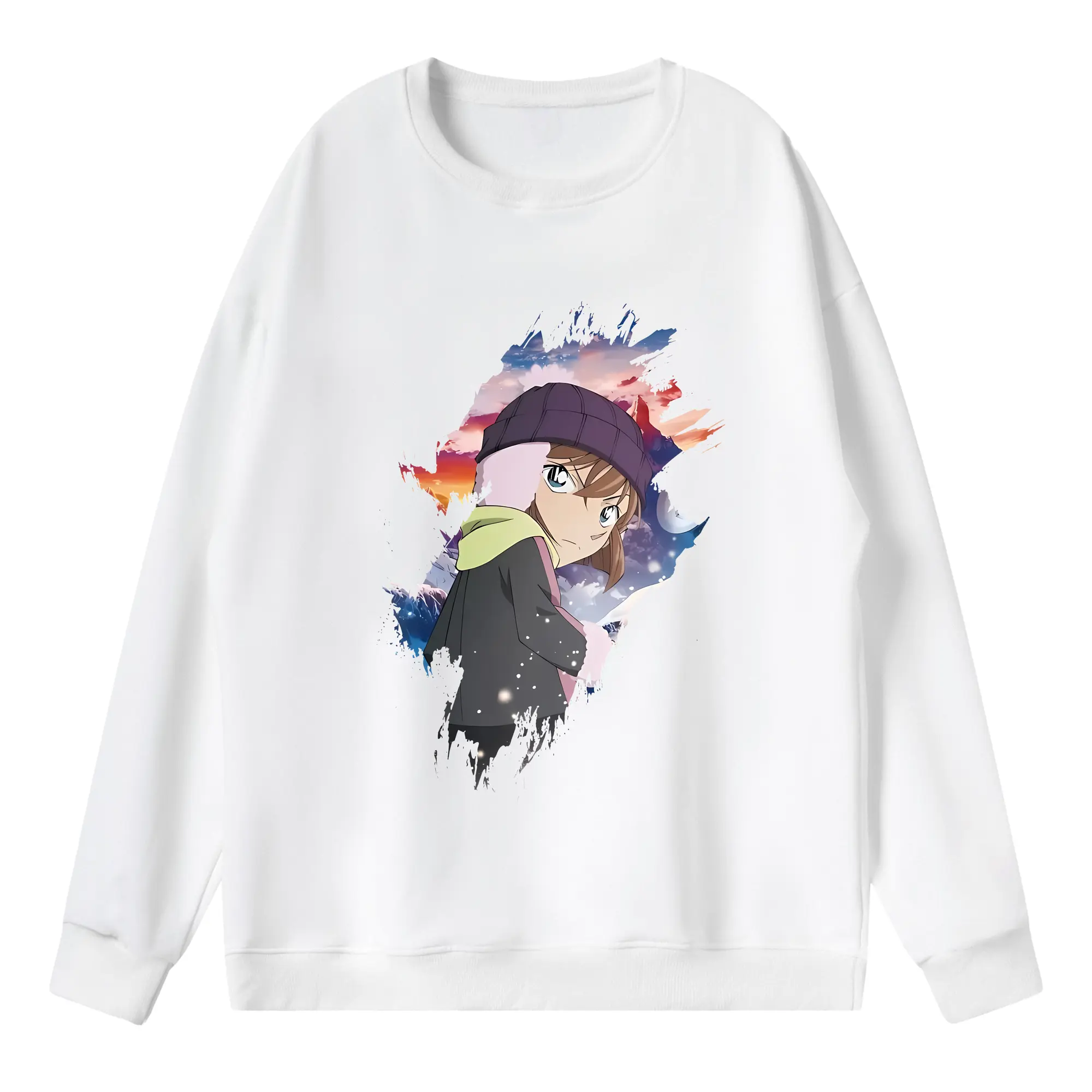 名探偵コナン グッズ 灰原 哀 - 薄手 クルーネック スウェット 裏毛260g · ポリエステル 春秋向け カジュアル 男女兼用 · トレーナー デイリー スポーツ 散歩に最適