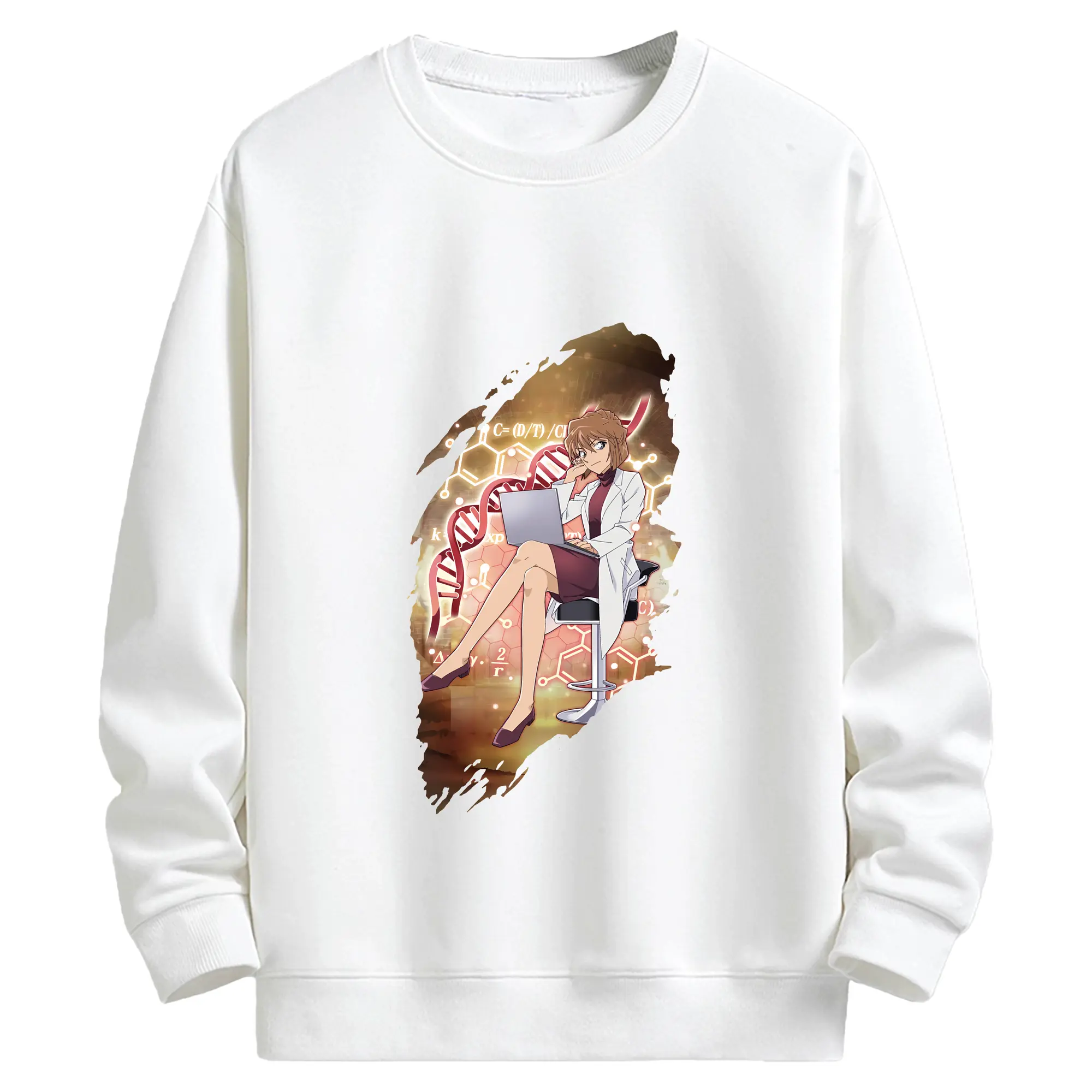 名探偵コナン グッズ 灰原 哀 - キッズ クルーネックスウェットシャツ ・ フロントプリント ・ 綿80％ ポリエステル20％ ・ 快適 通学 スポーツ 日常使い お散歩用