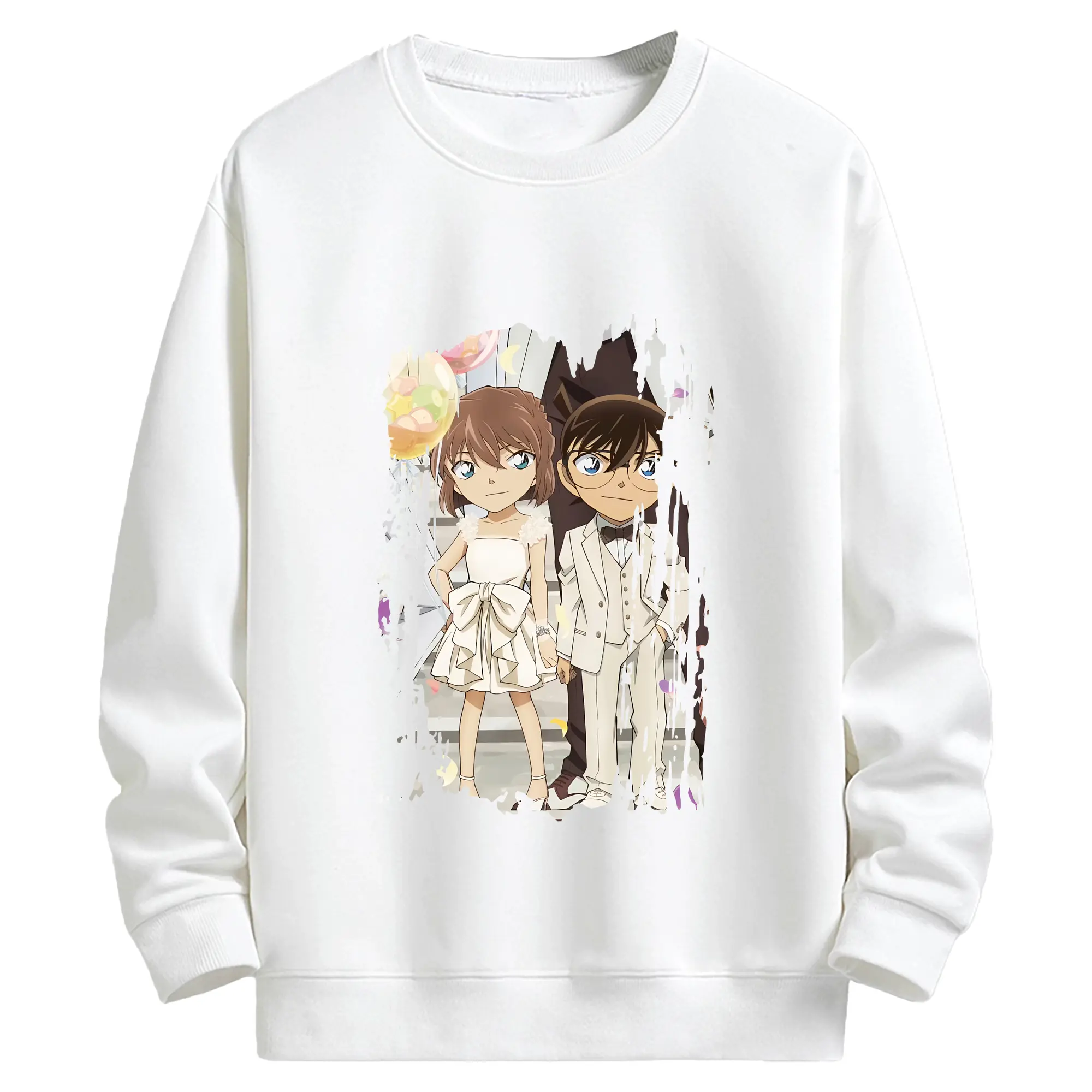 名探偵コナン グッズ 灰原 哀 - キッズ クルーネックスウェットシャツ ・ フロントプリント ・ 綿80％ ポリエステル20％ ・ 快適 通学 スポーツ 日常使い お散歩用