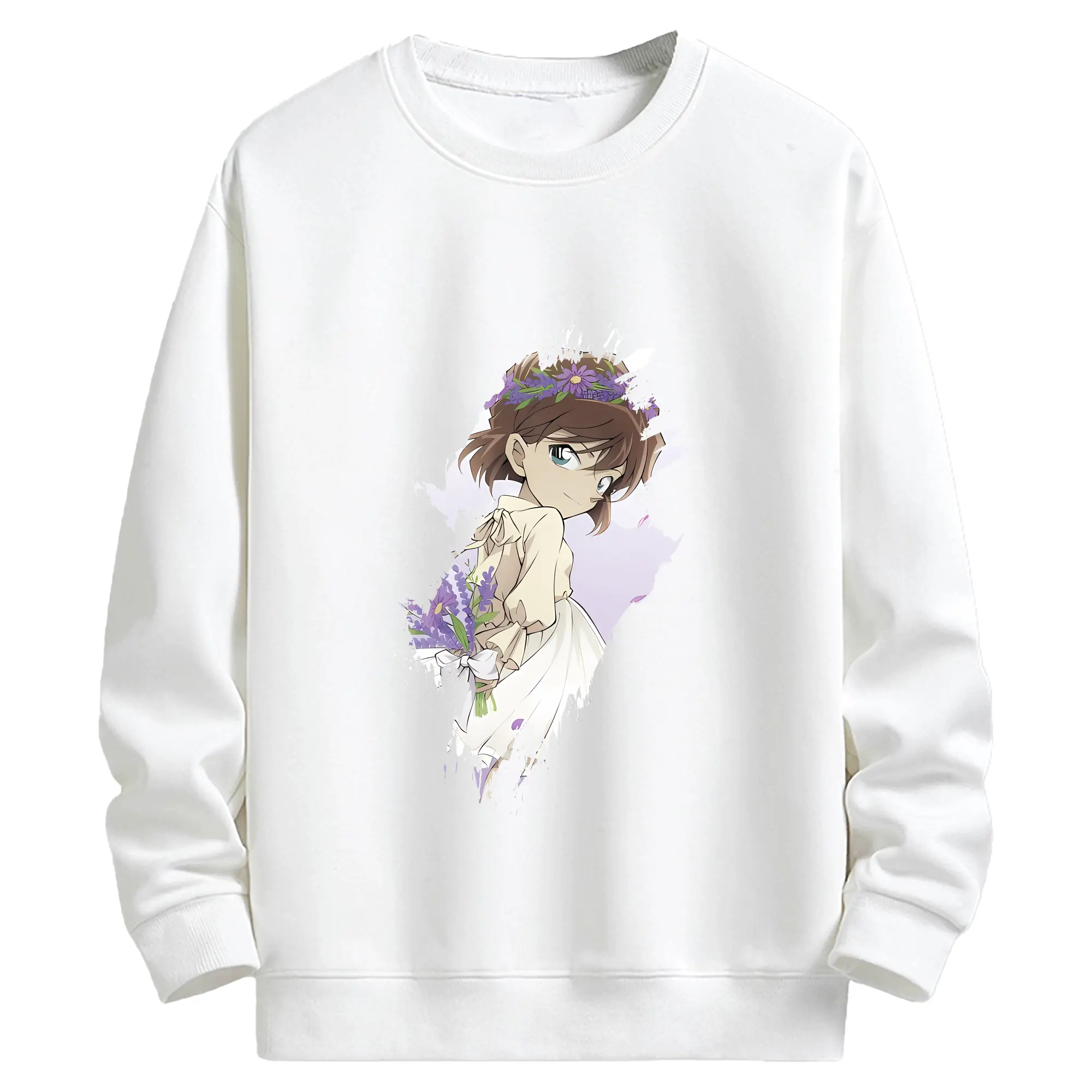 名探偵コナン グッズ 灰原 哀 - キッズ クルーネックスウェットシャツ ・ フロントプリント ・ 綿80％ ポリエステル20％ ・ 快適 通学 スポーツ 日常使い お散歩用