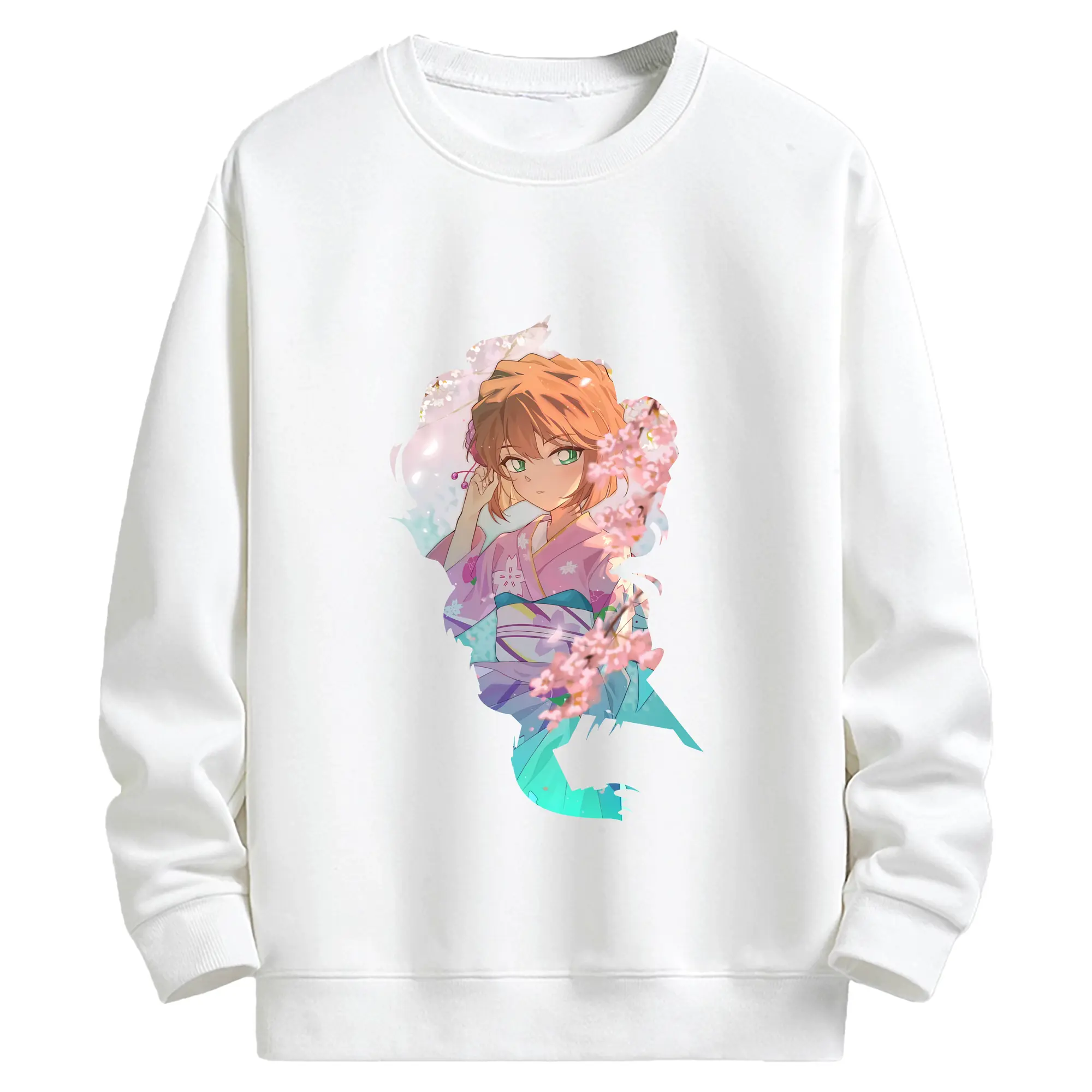 名探偵コナン グッズ 灰原 哀 - キッズ クルーネックスウェットシャツ ・ フロントプリント ・ 綿80％ ポリエステル20％ ・ 快適 通学 スポーツ 日常使い お散歩用