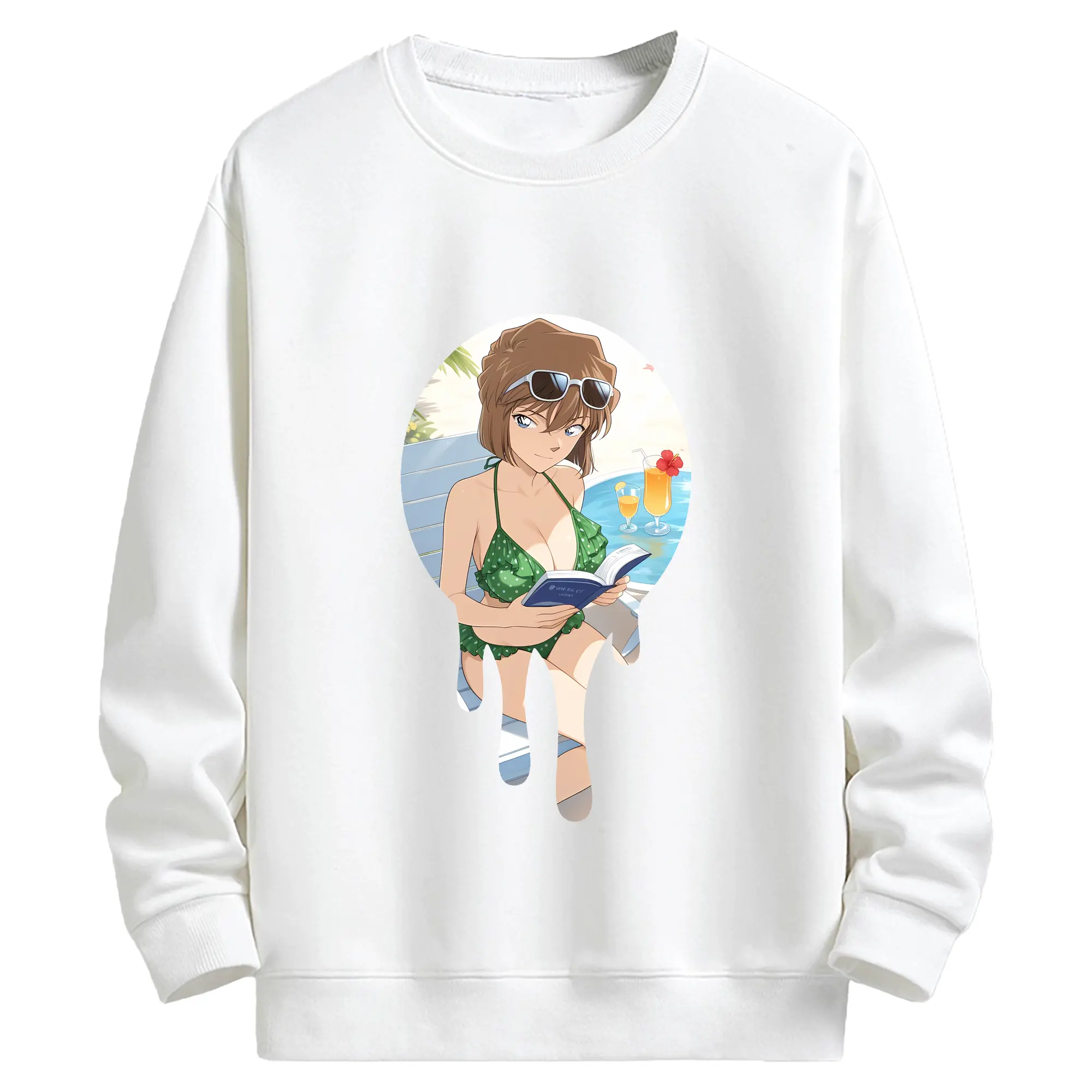 名探偵コナン グッズ 灰原 哀 - キッズ クルーネックスウェットシャツ ・ フロントプリント ・ 綿80％ ポリエステル20％ ・ 快適 通学 スポーツ 日常使い お散歩用