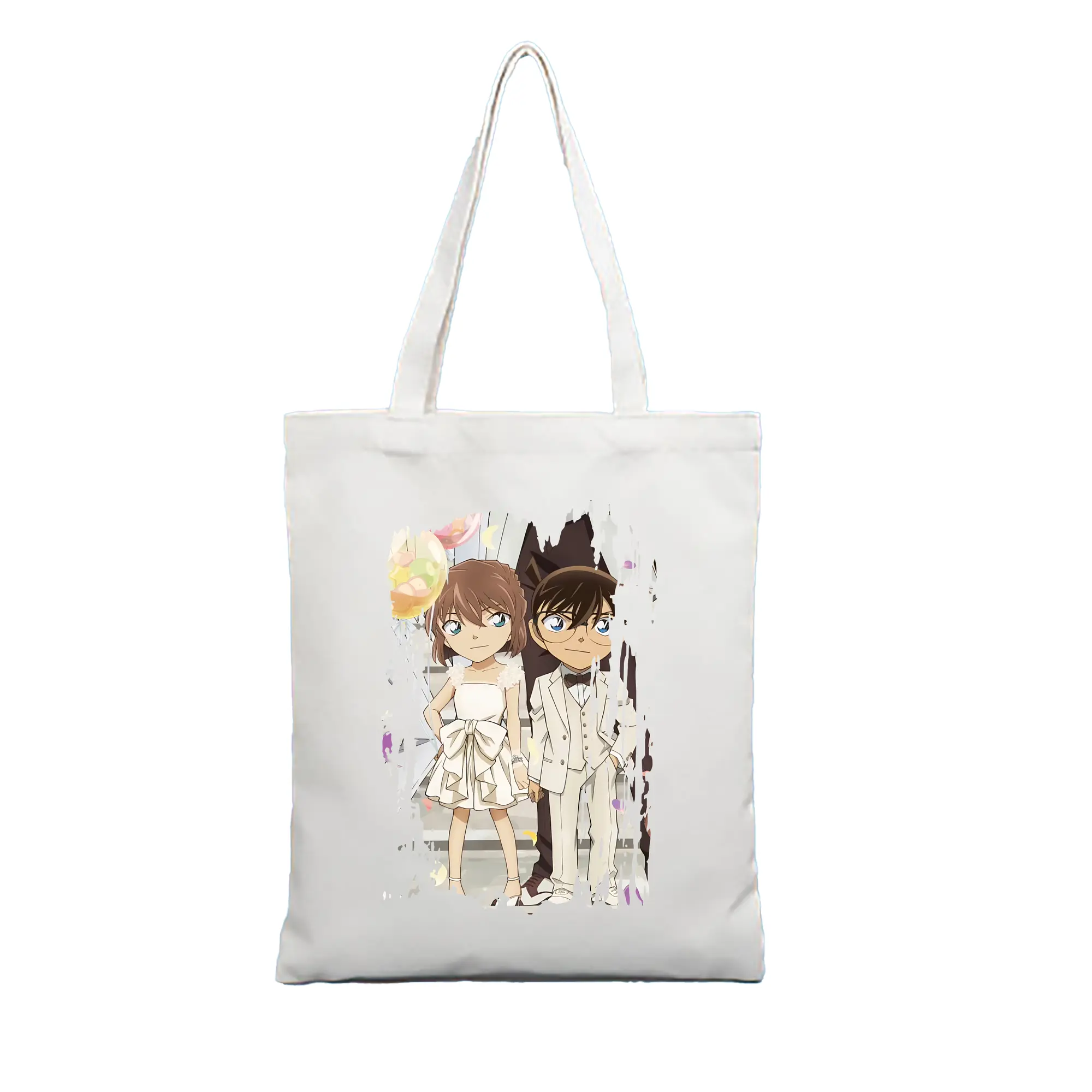 名探偵コナン グッズ 灰原 哀 - 縦型キャンバス手提げバッグ（トートバッグ） ・ キャンバス素材 ・ ショッピング用 ・ 軽量 丈夫 お手入れ簡単