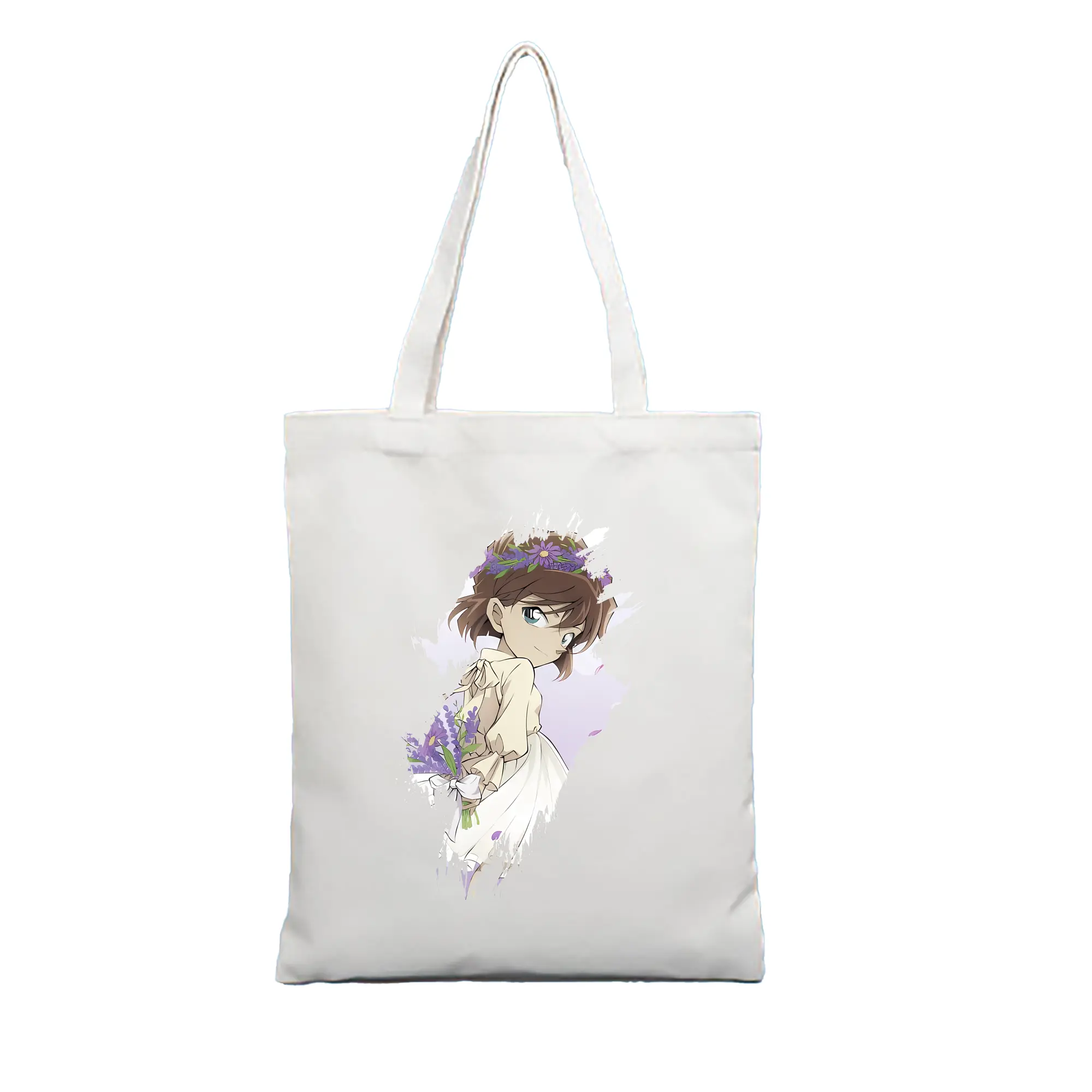 名探偵コナン グッズ 灰原 哀 - 縦型キャンバス手提げバッグ（トートバッグ） ・ キャンバス素材 ・ ショッピング用 ・ 軽量 丈夫 お手入れ簡単