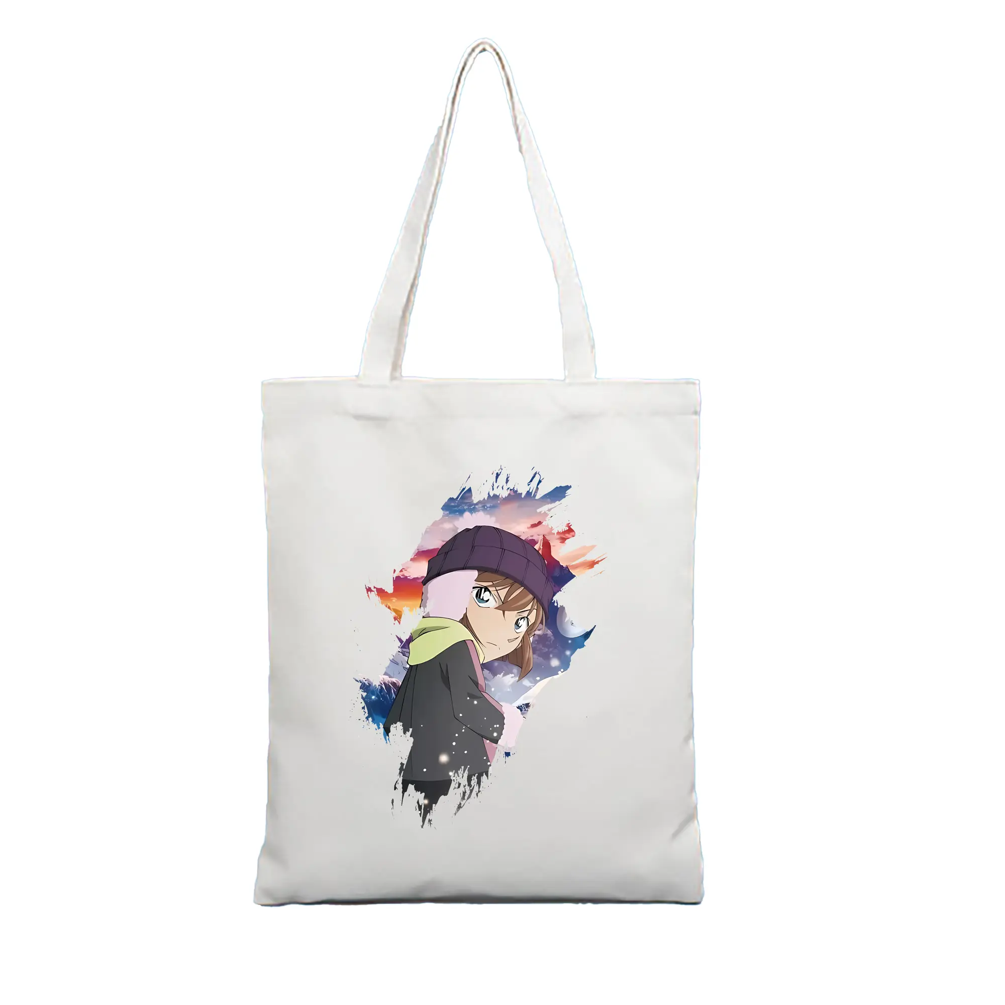 名探偵コナン グッズ 灰原 哀 - 縦型キャンバス手提げバッグ（トートバッグ） ・ キャンバス素材 ・ ショッピング用 ・ 軽量 丈夫 お手入れ簡単