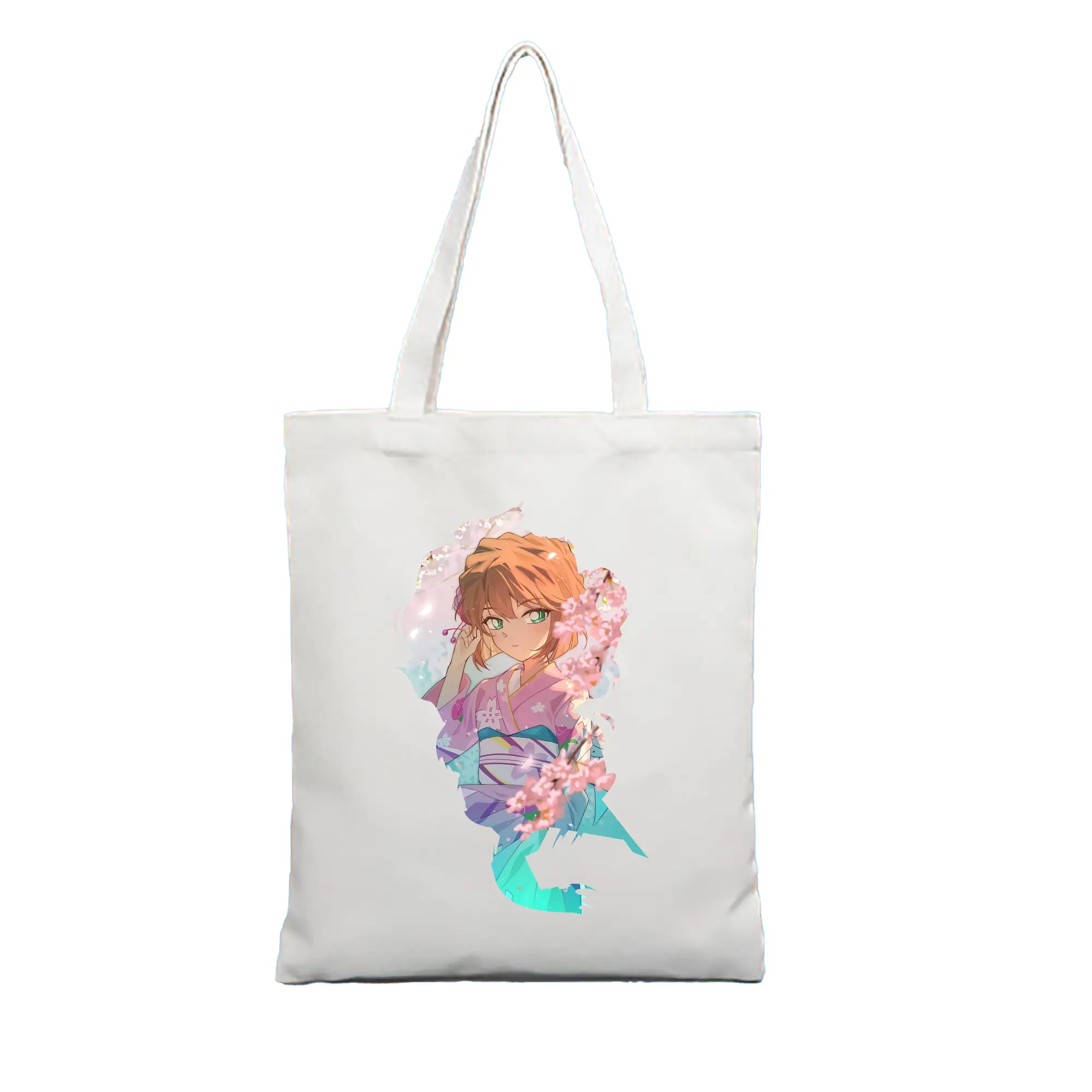 名探偵コナン グッズ 灰原 哀 - 縦型キャンバス手提げバッグ（トートバッグ） ・ キャンバス素材 ・ ショッピング用 ・ 軽量 丈夫 お手入れ簡単