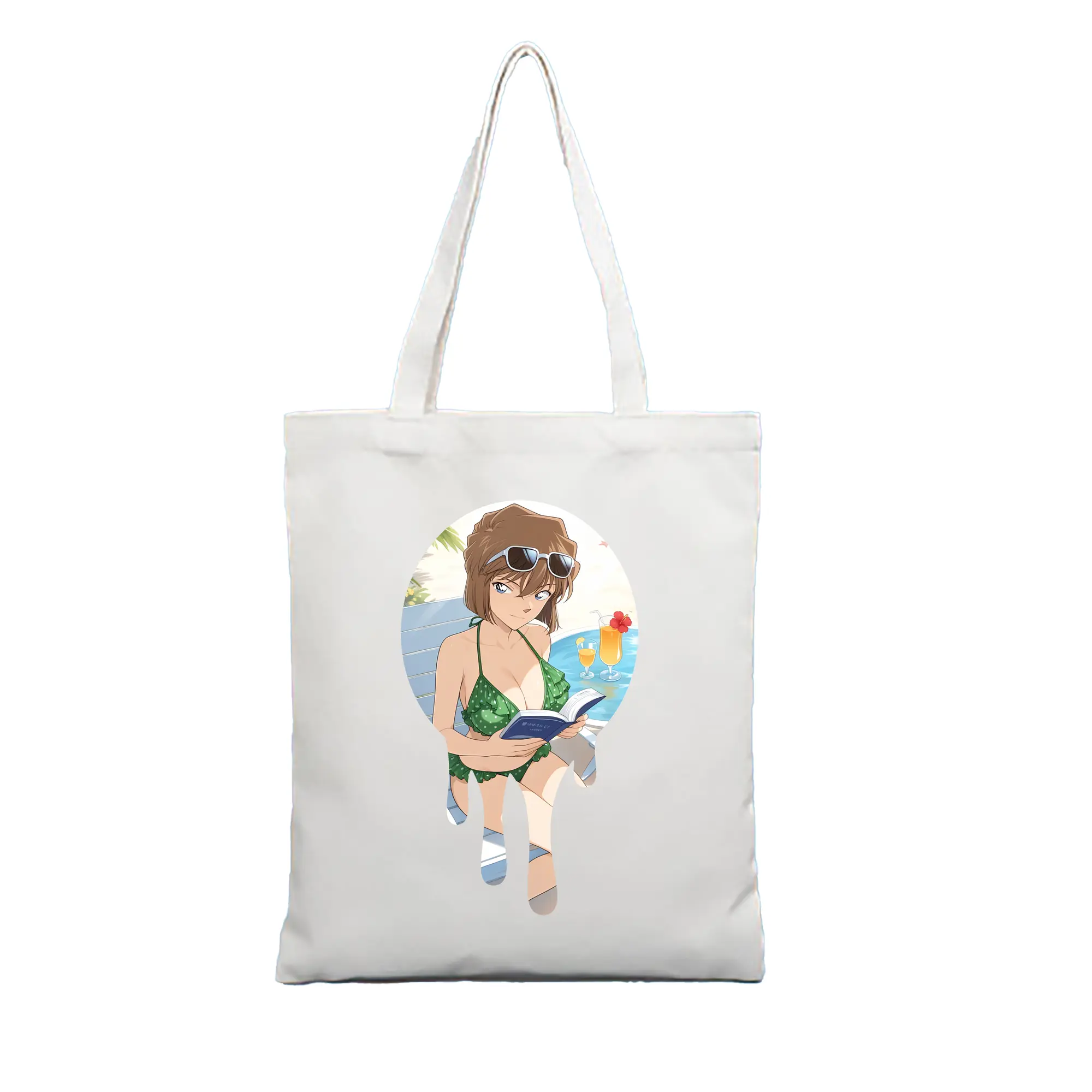 名探偵コナン グッズ 灰原 哀 - 縦型キャンバス手提げバッグ（トートバッグ） ・ キャンバス素材 ・ ショッピング用 ・ 軽量 丈夫 お手入れ簡単