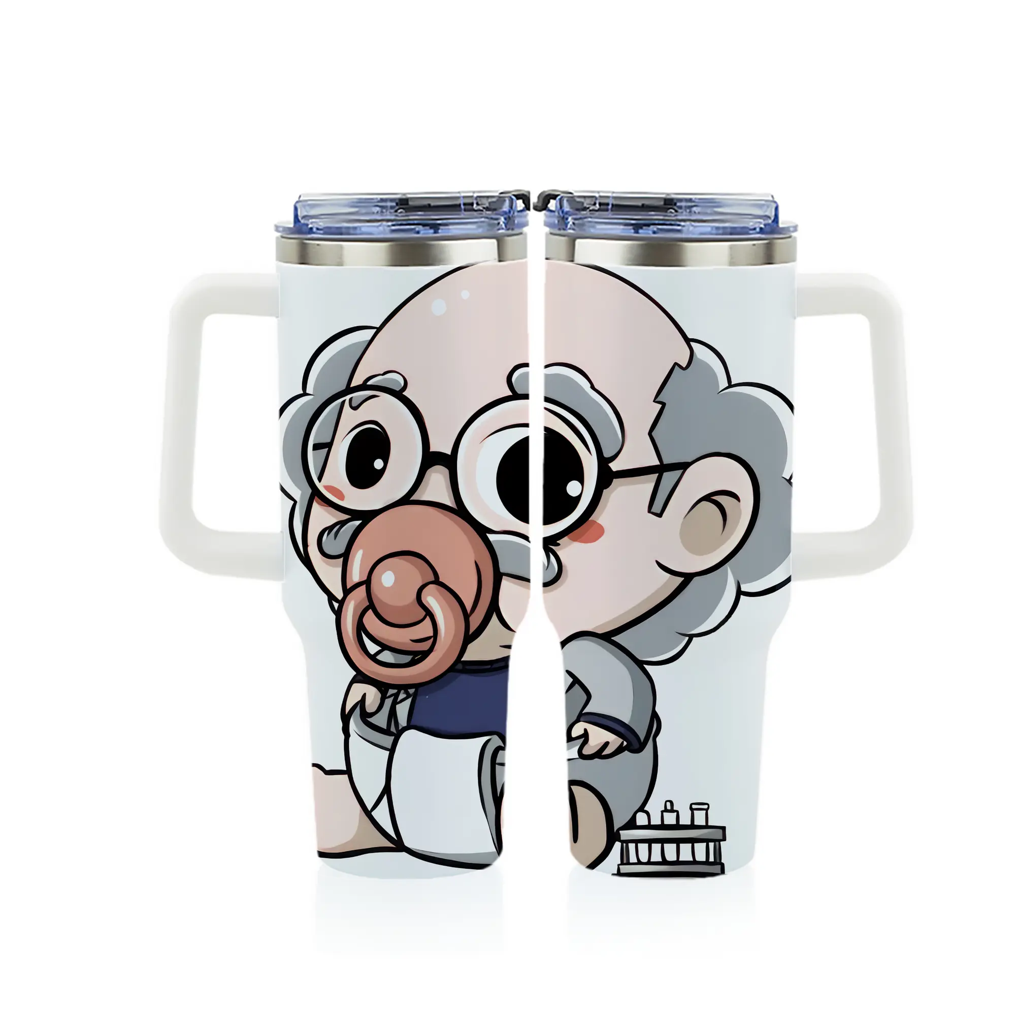 名探偵コナン グッズ 阿笠 博士 - 1200mL フルプリント車用タンブラー ・ 304ステンレス 内側 ・ 201ステンレス 外側 ・ 保温 保冷 ・ 通勤 ドライブ アウトドア用